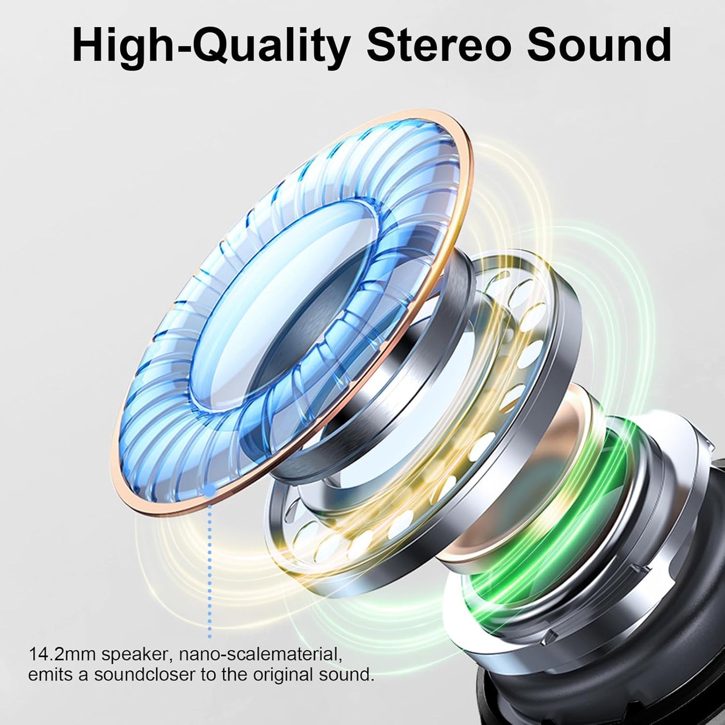 Wireless Earbuds, 2026 Bass-3.0 Bluetooth 5.4 Headphones 3D-Stereo Ear Buds, 4 ENC Noise Cancelling Mic, 40+Hrs USB-C in-Ear Earphones, IP-X7 Waterproof Sport Workout Gym for Laptop Pad Android iOS