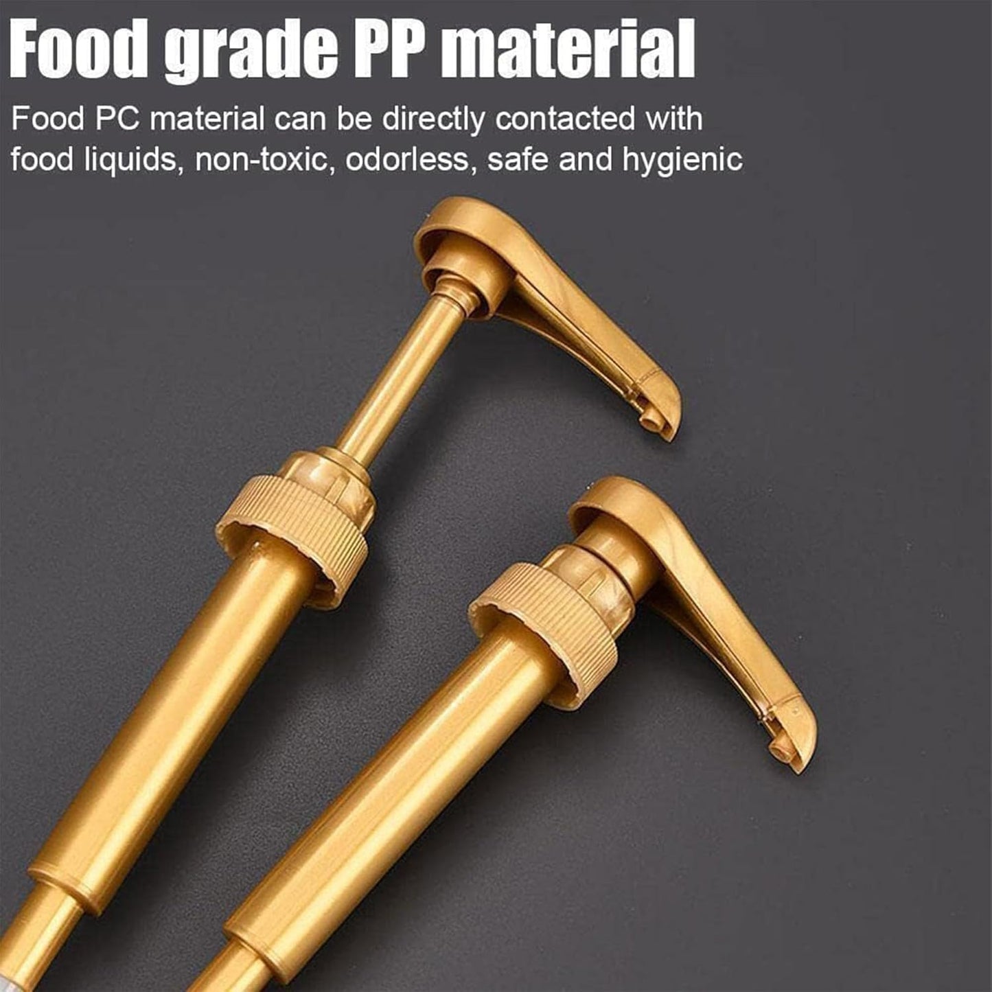 Syrup Pump Compatible with Torani, DaVinci and Skinny (Set of 2) - fits bottles (25.4 oz-750ml) (Gold)