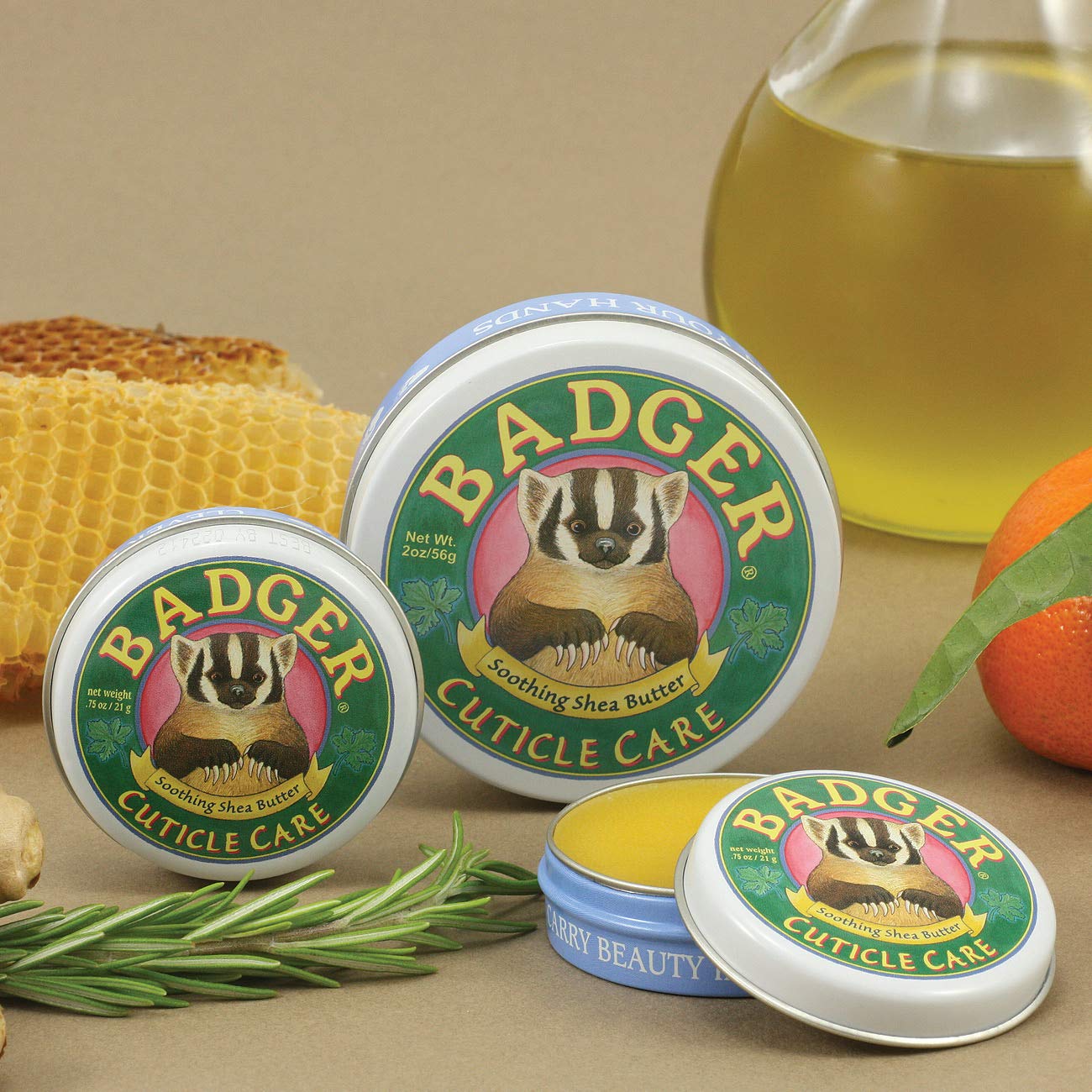 Badger Cuticle Cream, Deep Hydration for Dry, Cracked Cuticles & Hangnails, 100% Organic Cuticle Balm with Rich Shea Butter for Strong, Healthy Nails, Non-Greasy Cuticle Oil, .75oz Tin