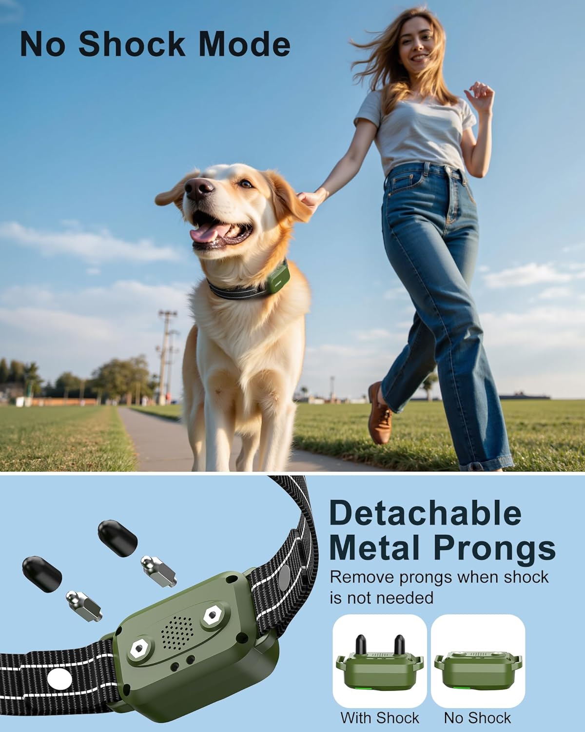 Jugbow Dog Shock Collar - 4500FT Dog Training Collar with Remote, IPX8 Waterproof Electric Dog Collar with 4 Training Modes, Security Lock, Rechargeable eCollar for 10-120lbs Small Medium Large Dogs