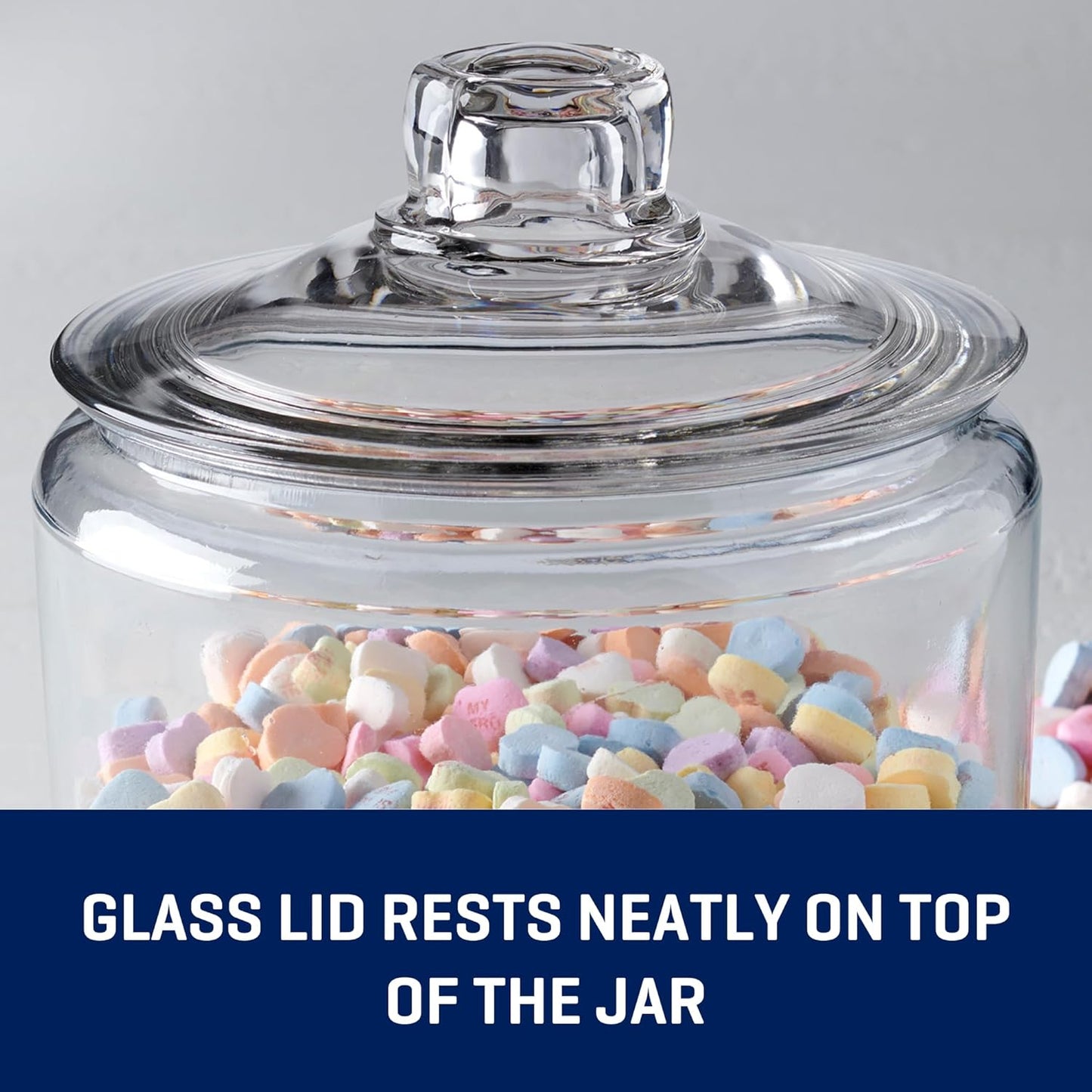 Anchor Hocking Heritage Hill 1 Gallon Glass Jar with Lid, Set of 2