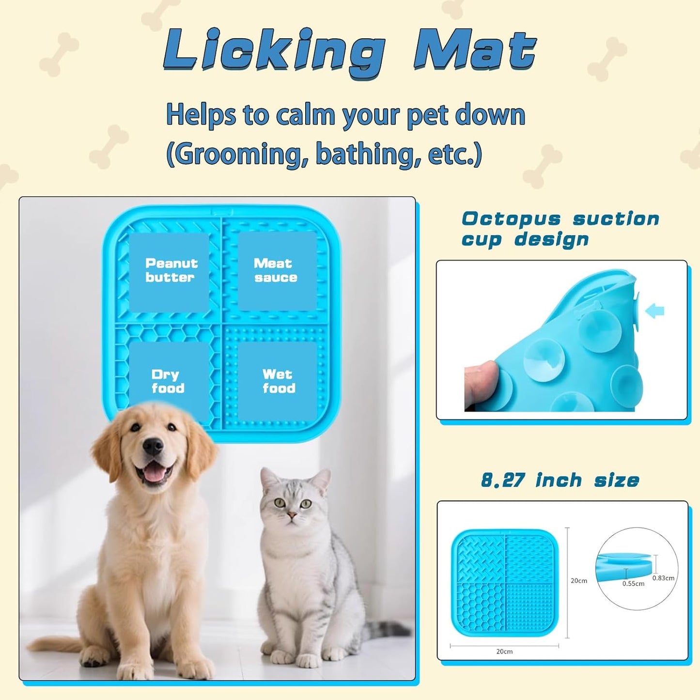 Adjustable Treat Dispenser Dog Puzzle Feeder for Small/Middle/Big Breeds - Funny Slow Feeder Puppy Enrichment Training Toy Pet Interactive Toys Lick Mat Dogs to Keep Dog/Cat Busy