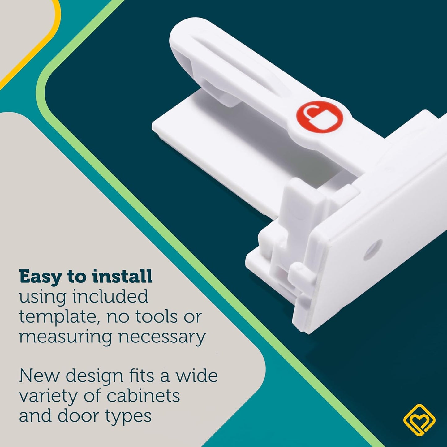 Safety 1st - Secure-to-Explore Adhesive Cabinet Locks Baby Proofing, Child Locks for Cabinets and Drawers (8 Locks), White