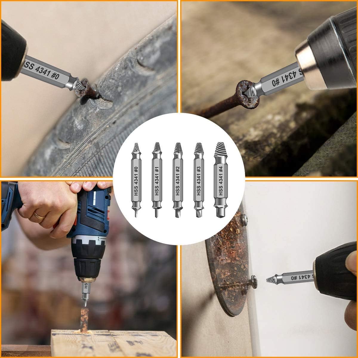 Gifts for Men,Damaged Screw Extractor Set,Fathers Day Gifts for Dad from Daughter Son,Mens Gifts for Dad,Husband,Stripped Screws Nuts & Bolts Drill Bit Tools for Easy Removal of Rusty Broken Screw