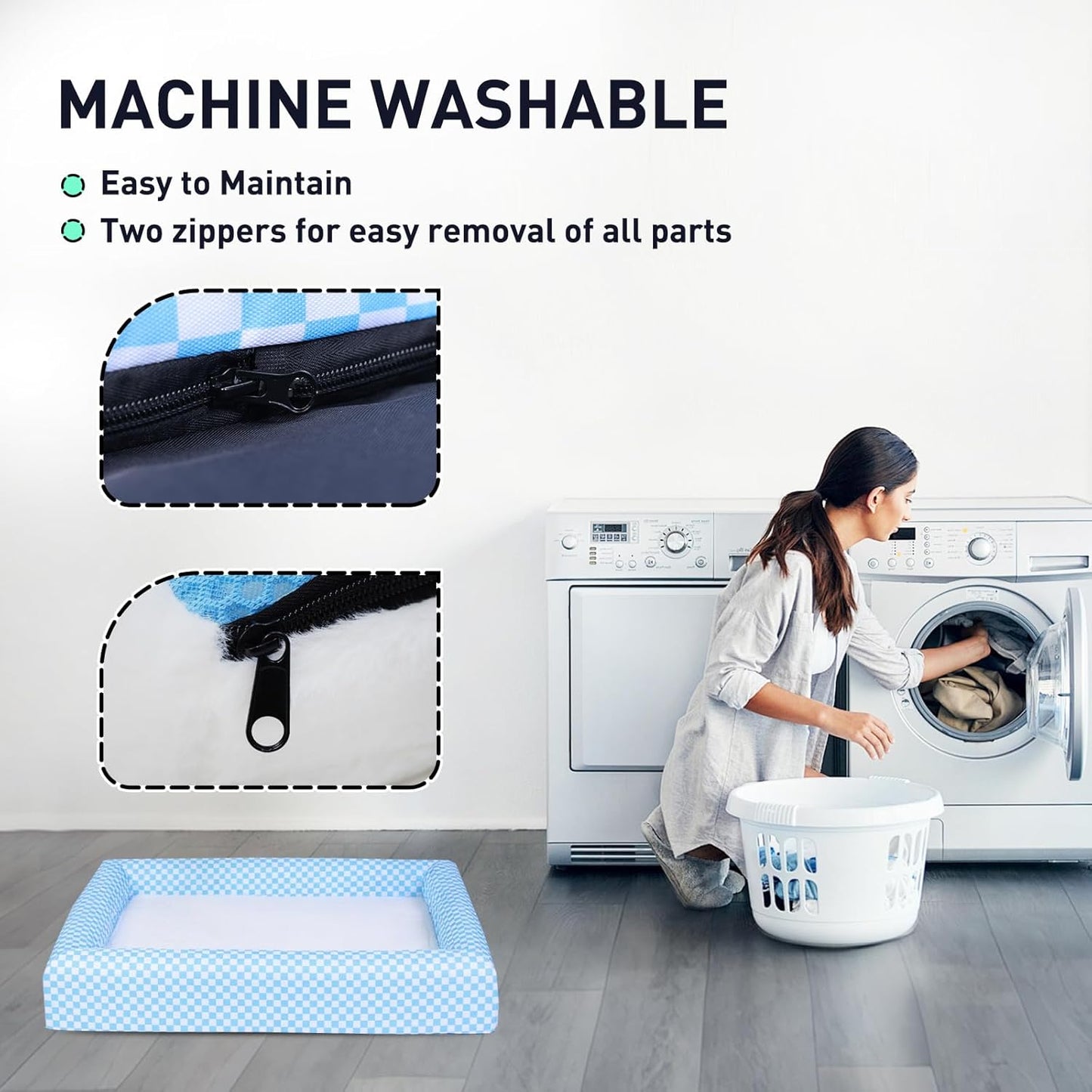 Indestructible Dog Bed for Large Dogs - Memory Foam Dog Bed with Reversible Breathable Mat, 4-Sided Bolster, Machine Washable Cover & Non-Slip Bottom, 36 x 27 x 6 Inch