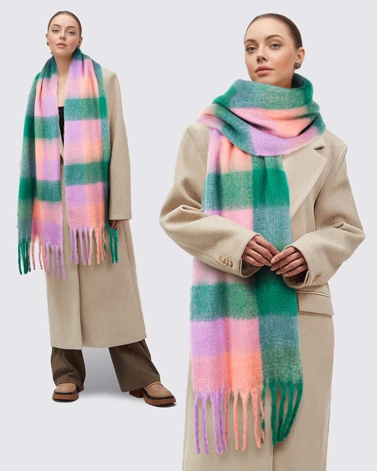 Colorful Winter Scarf for Women - Warm Chunky Blanket Scarves,Trendy Christmas Gifts & Stocking Stuffers for Women