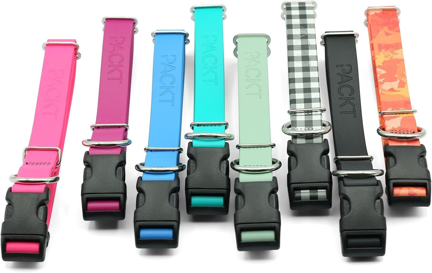 PACKT - Endeavor X3 Waterproof Dog Collar | Made in USA, Odor Proof, 100% Waterproof | Leather-Like Biothane Dog Collar |Rust-Proof Stainless Steel Hardware | 2-Year Chew-Warranty | Ocean-Medium