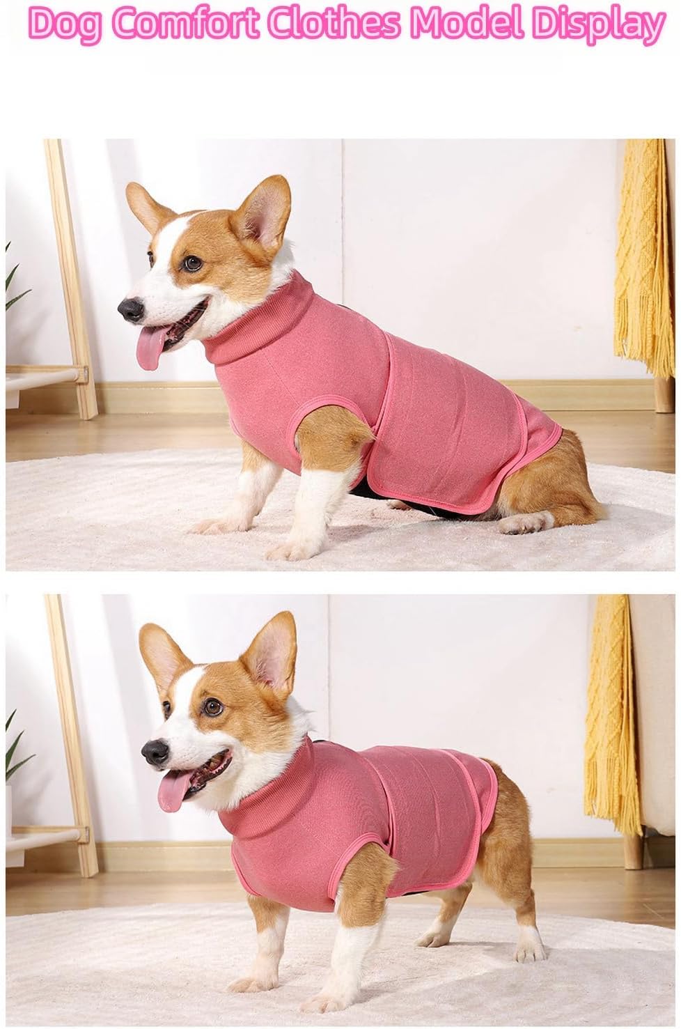 Dog Anxiety Vest Thunder Vest for Dogs Anxiety Dog Thunder Jacket for Thunderstorm,Travel and Vet Visits Pink S