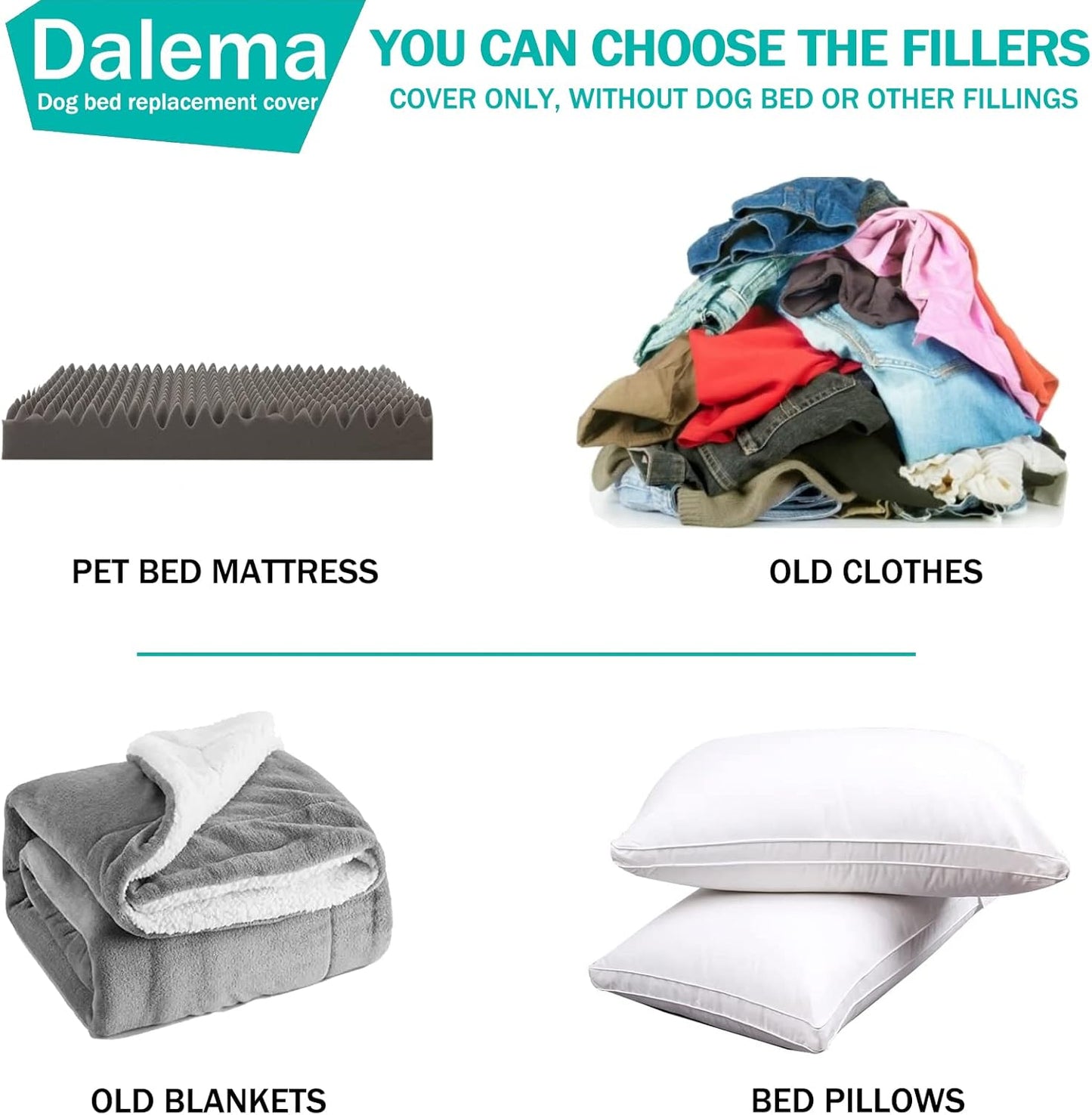 Dog Bed Cover 41L x 27W x 4H Inch,Heavy Duty Durable Waterproof Fluffy Soft Short Plush Replacement Dog Bed Covers,Washable Removable Pet Bed Mattress Cover with Zipper.Grey,Cover Only.
