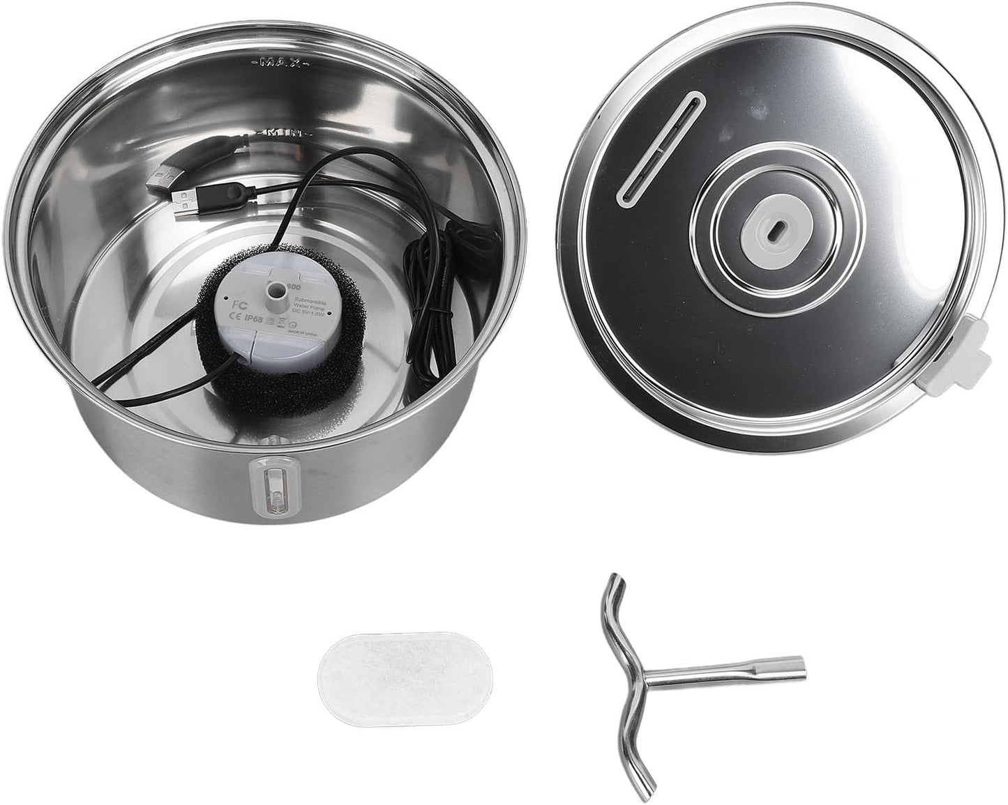Stainless Steel Cat Water Fountain 3.2L Capacity Automatic Pet Drinking Fountain