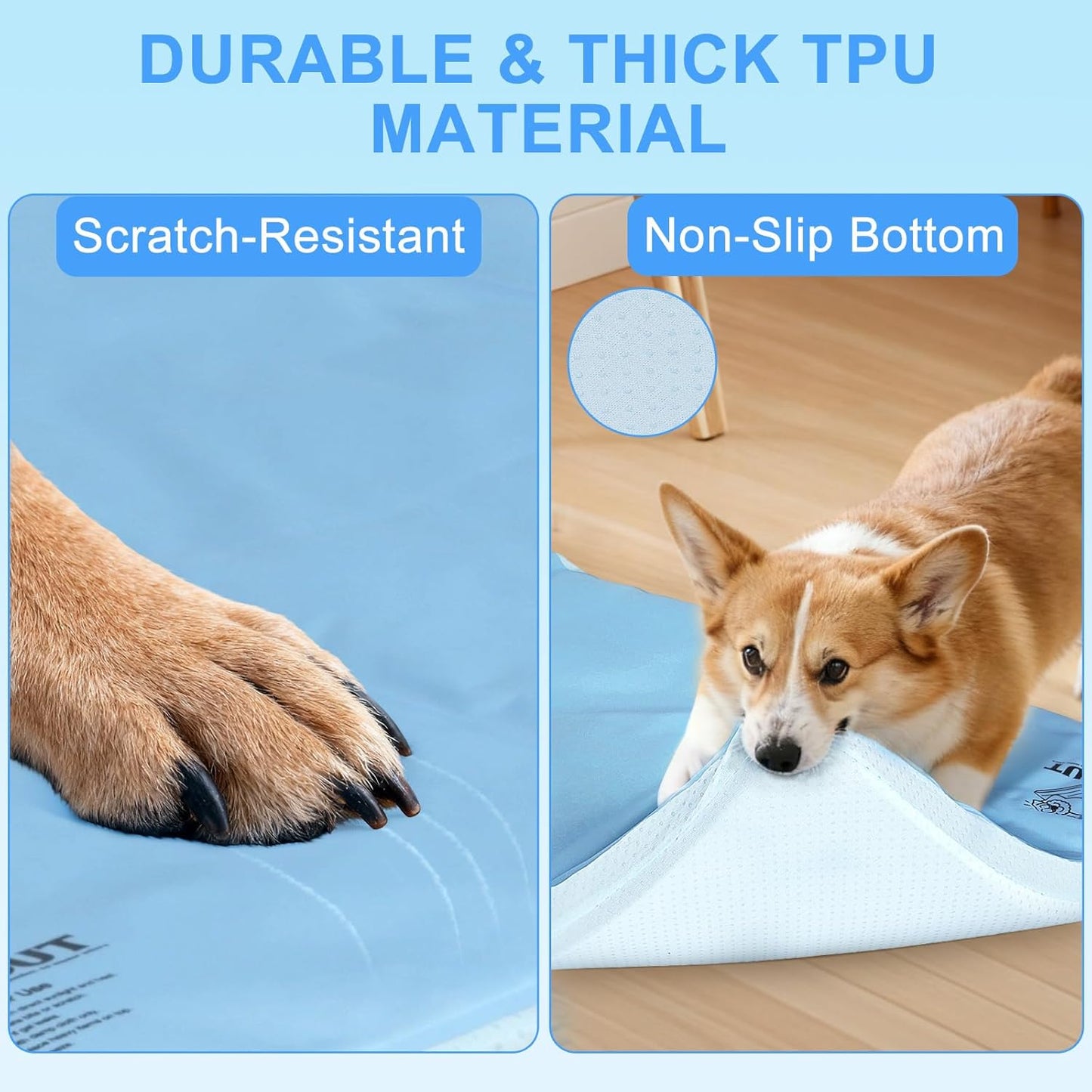 Orthopedic Dog Cooling Mat: Extra-Thick Self-Cooling with Removable Memory Foam & Non-Slip Bottom – Non-Toxic Gel – Indoor & Outdoor Summer Use for Dogs Up to 30 lbs