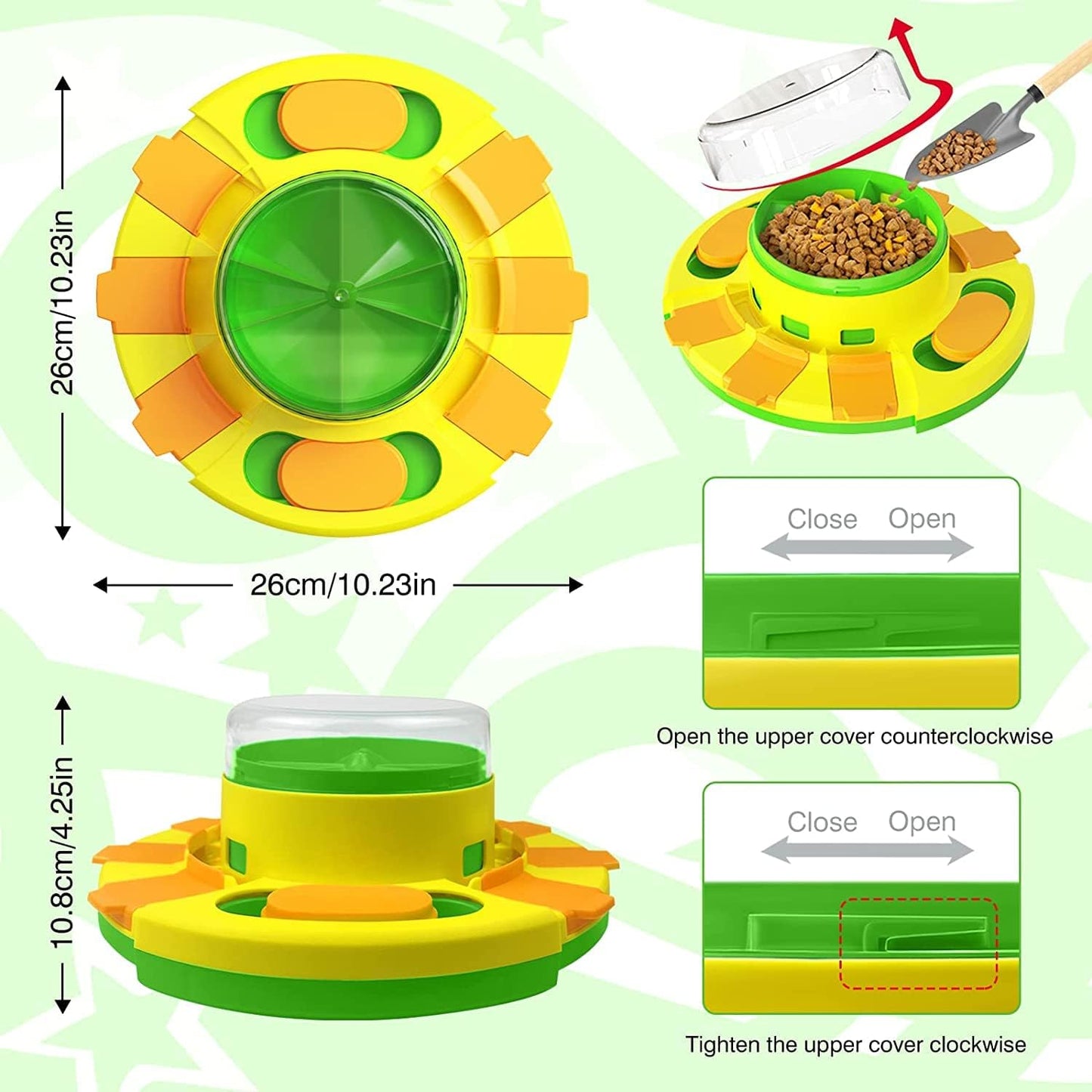Dog Puzzle Feeder Toy - Green Slow Feeding Dog Puzzle Toys for IQ Training & Mental Enrichment - Food Dispenser for Small Breeds