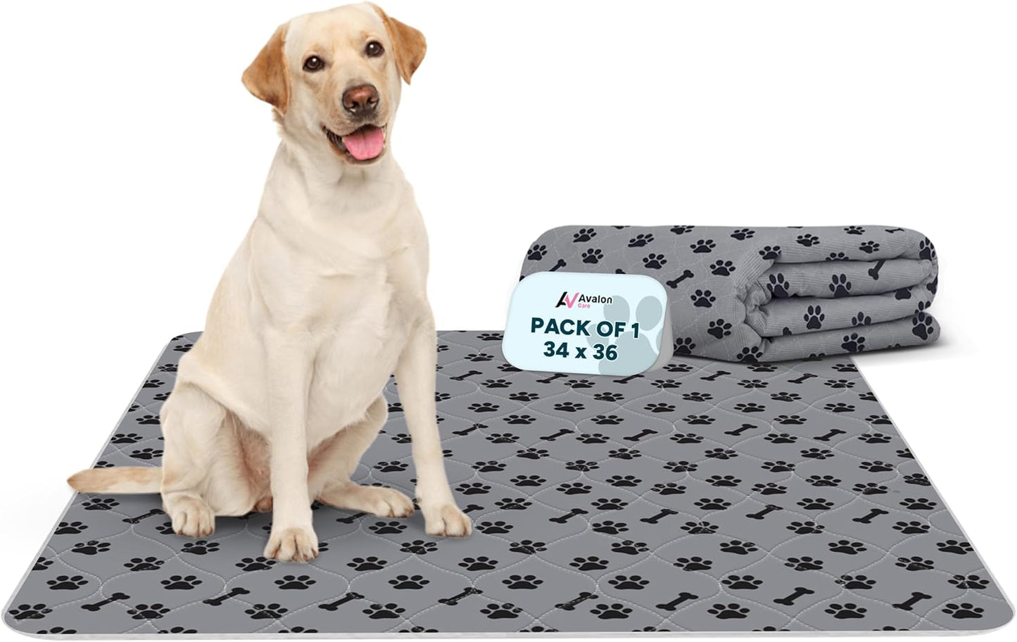 Washable Pee Pads for Dogs, 1 Pack 18"x24" Super Absorbent Dog Training Pads,100% Waterproof Non-Slip Dog Pads for Whelping, Reusable Puppy Pads to Protect Your Floor