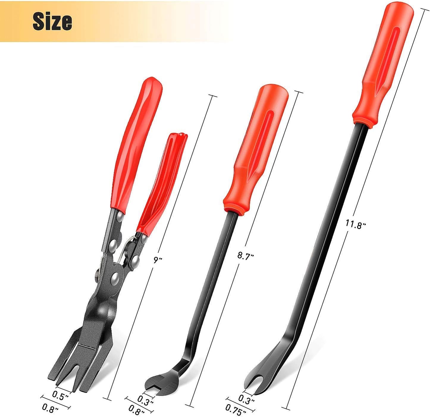 GOOACC 3 Pcs Clip Pliers Set & Fastener Remover - Auto Upholstery Combo Repair Kit with Storage Bag for Car Car Panel Dashboard
