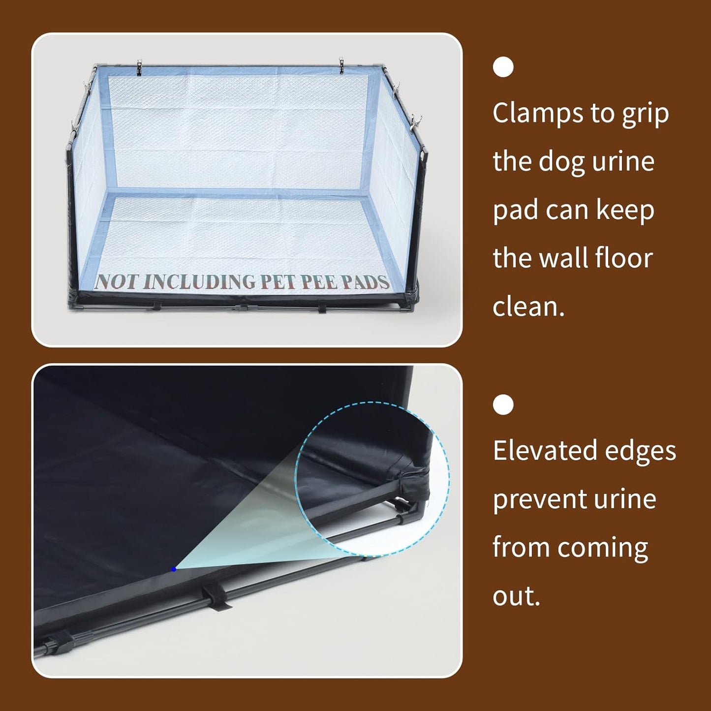 Dog Litter Box Indoor for Medium Dogs,Pee Pad Holder with High Walls(34.64"*28.34"*17.72"),No-Spill Pee Pad Holder with Foldable Pet Toilet,Easy Clean Puppy Litter Box for Dogs (Large)