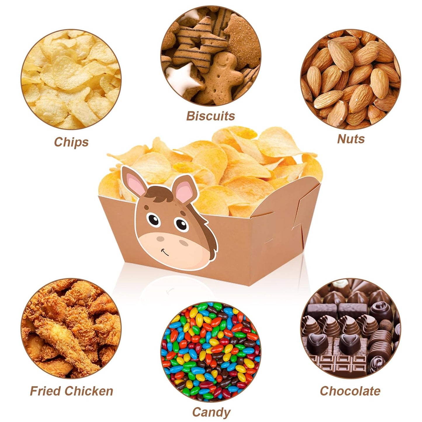 24 Pack Farm Animals Party Supplies Farm Disposable Paper Food Trays Animal Theme Birthday Parties Decorations Snack Bowl Serving Tray for Baby Shower Tableware Carnival Decor Favor
