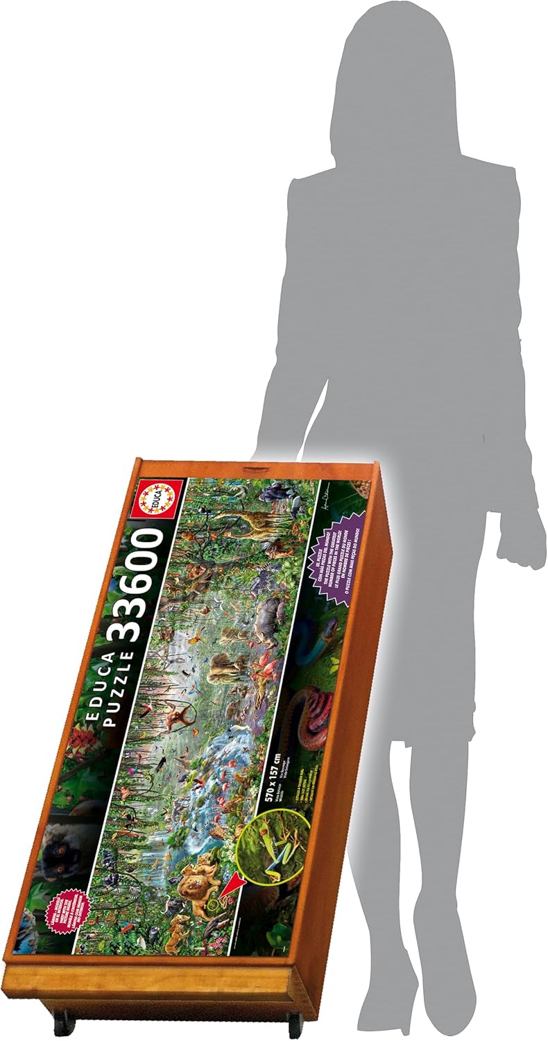 Educa 33,600 Piece Wild Life Puzzle with Wheeled Wooden Carry Case