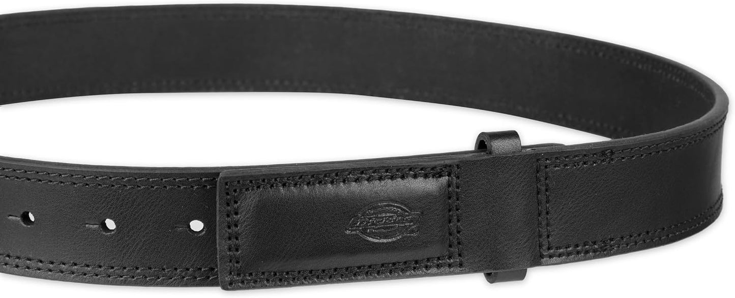 Dickies Men's Leather Mechanic No-Scratch Work Belt - Buckleless, Snap-On Belt