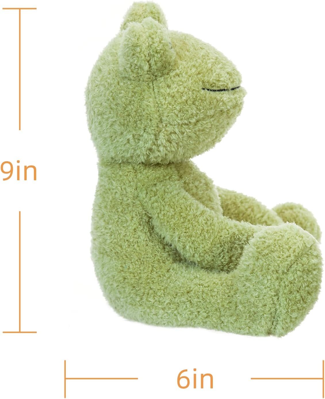 Apricot Lamb Toys Plush Velvet Frog Stuffed Animal Soft Cuddly Perfect for Child (Green Frog,9 Inches)