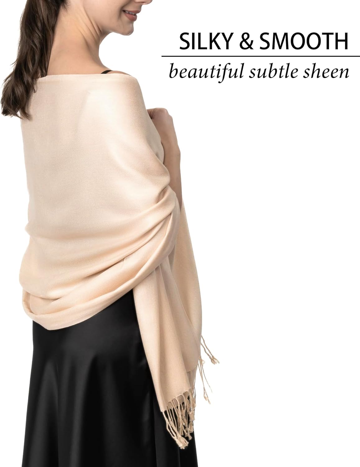 Achillea Lightweight Pashmina Scarf for Women – Soft Silky Shawl Wrap for Evening Dresses, Bridesmaids & Everyday Wear