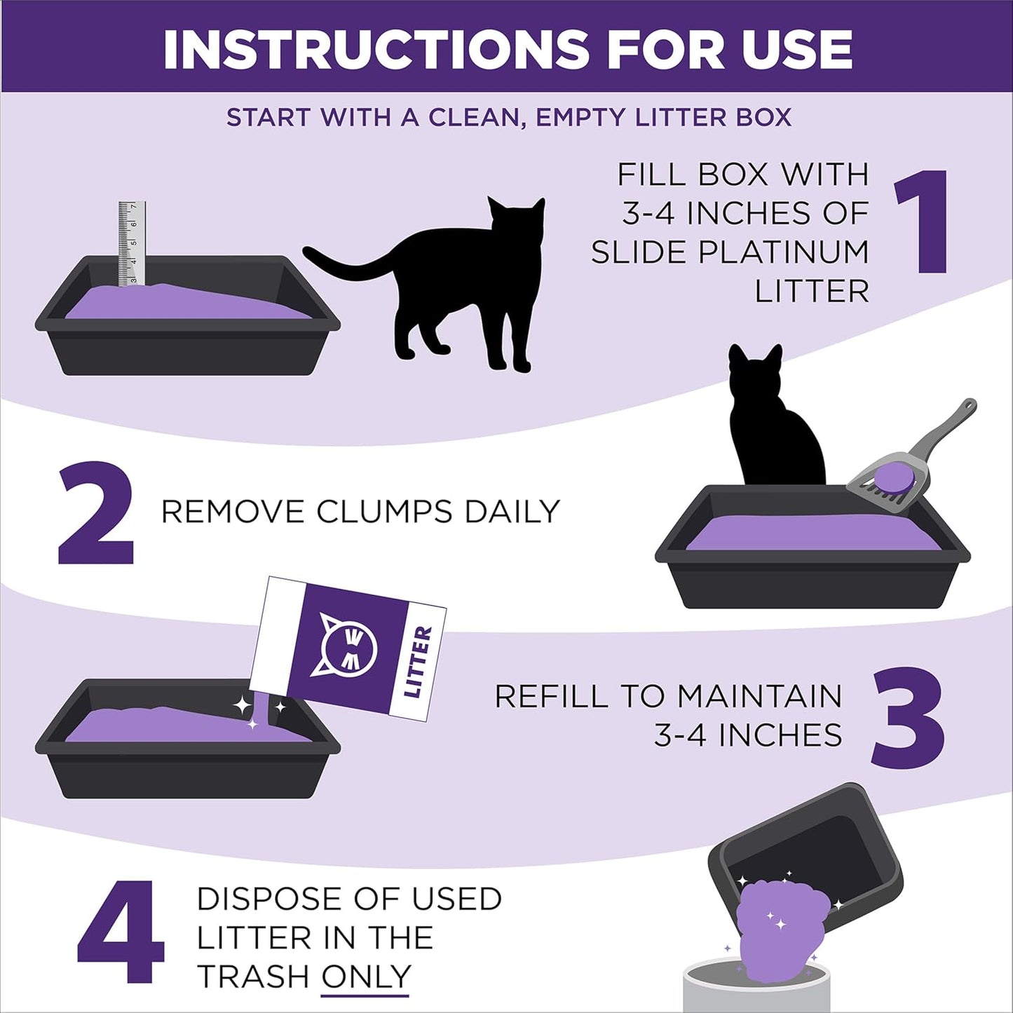 ARM & HAMMER Clump & Seal SLIDE Platinum Multi-Cat Clumping Cat Litter, 14-Day Odor Control, EZ Clean Technology, 18 lbs – No Scrubbing, Powerful Odor Eliminator