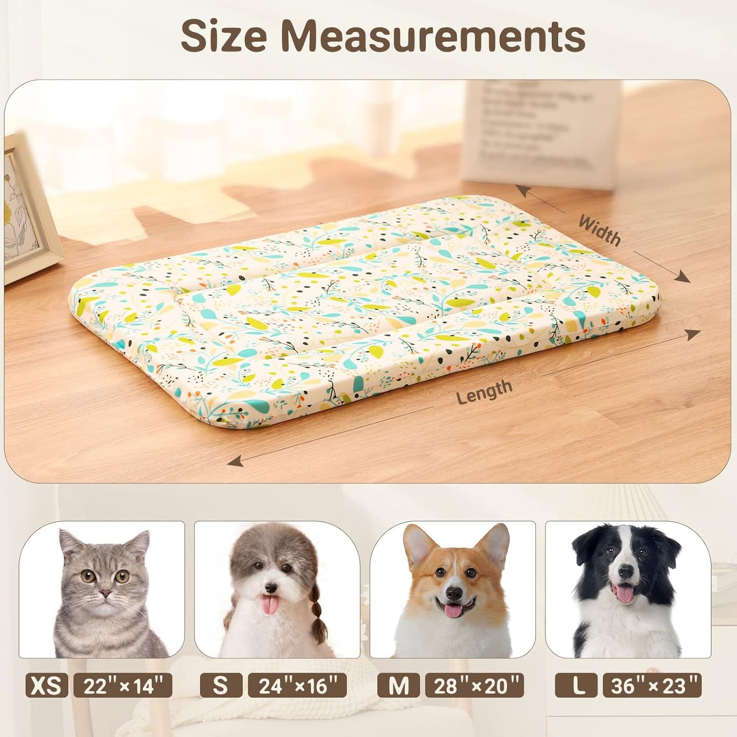 Magic Dog X-Small Crate Bed Pad - Super Soft Pancake Style Mat for Kennels, Ideal for Pet Beds, Machine Wash and Dryer Friendly, 22-Inch, Random Color