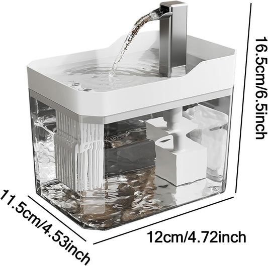 Cat Water Fountain, Automatic Indoor Feeder, Waterer with Intelligent Design, Tool with Sturdy Build, Pet Supply, 1.5L Fountain for Home Dorm Office Apartment Bedroom Living Room Easy Clean Dynamic