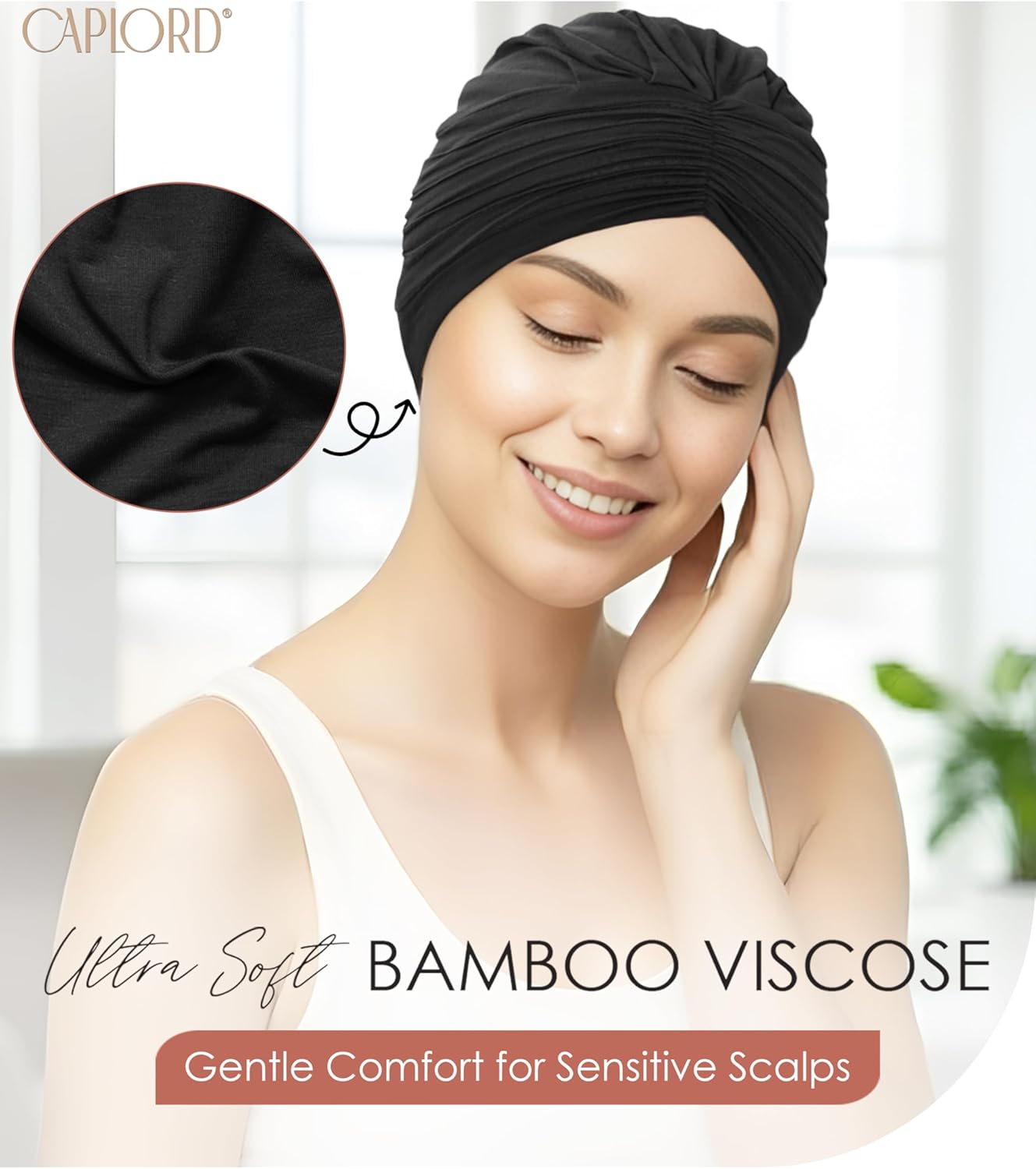 CAPLORD Chemo Cap, Soft Hat for Hair Loss, Headwear for Chemo Patients, Turban Beanie for Cancer Alopecia, Head Cover, Hijab