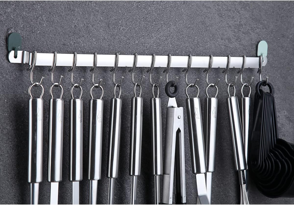 Berglander Kitchen Utensils Set 38 Pieces, Stainless Steel Cooking Utensils Set, Kitchen Gadgets Cookware, Kitchen Tool Set with Utensil Holder Rack And Hooks For Hanging Dishwasher Safe