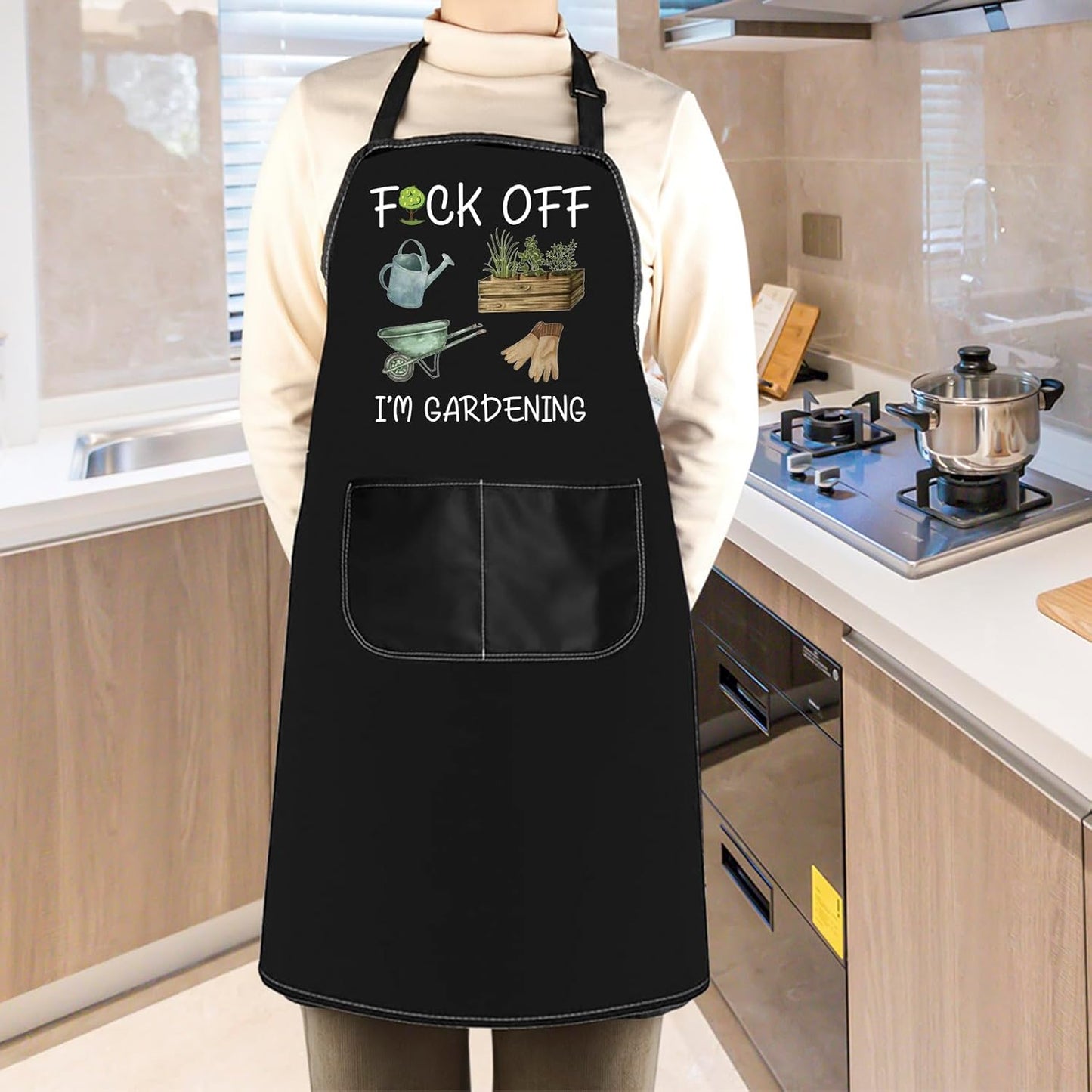 WCGXKO Gardening Garden Apron Gardener Gift F*ck Off I'm Gardening Apron Plant Lover Gift