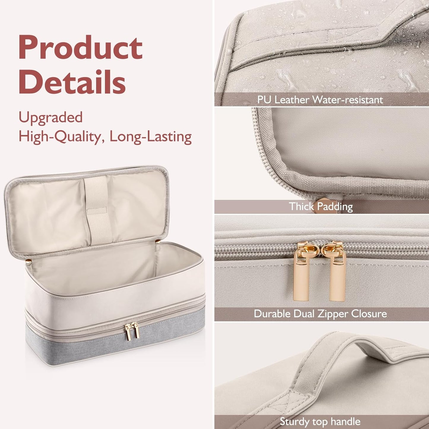 Travel Carrying Case for Hair Dryer Shark Flexstyle FlexFusion Airwrap Brush Double-Layer Hair Accessories Tools Storage Bag for Revlon Hairdryer Styler Organizer
