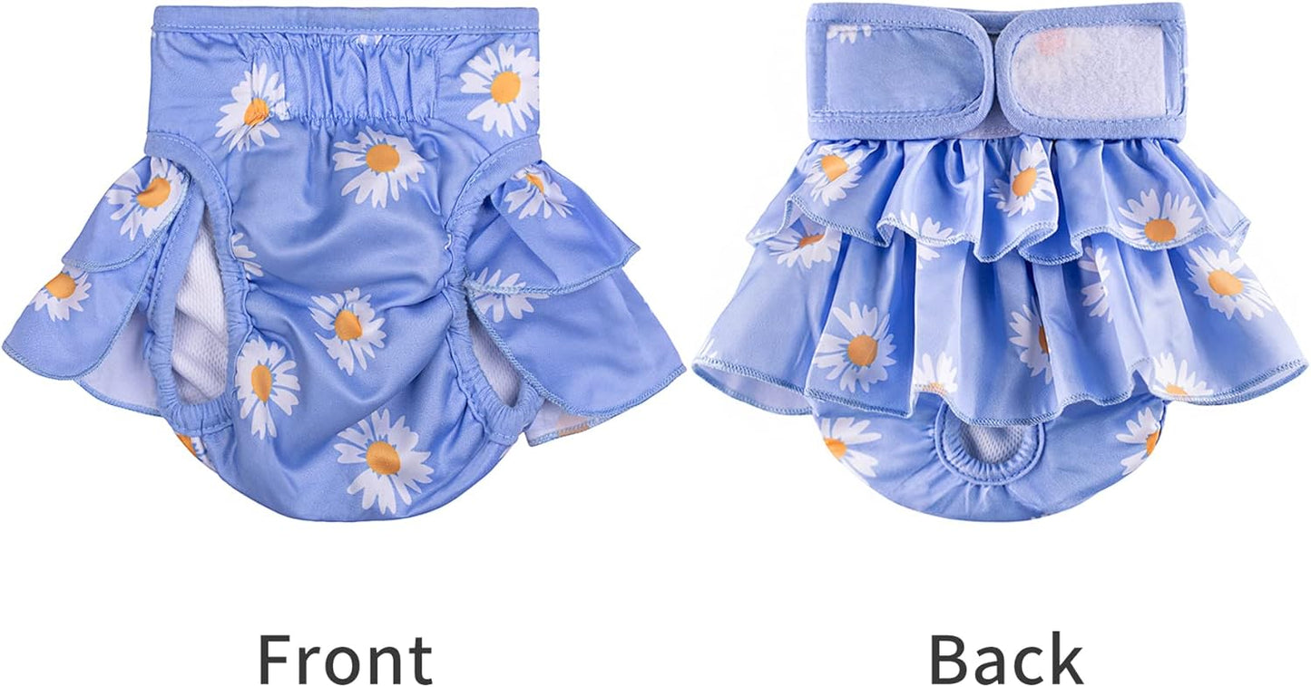 Washable Female Dog Diapers, Reusable Pet Diapers and Puppies Dogs Heat Panties for Girl Dogs Menstrual Periods Dog Pants for Dogs in Incontinence or Excitable Urination (X-Large Size, 3 Packs)