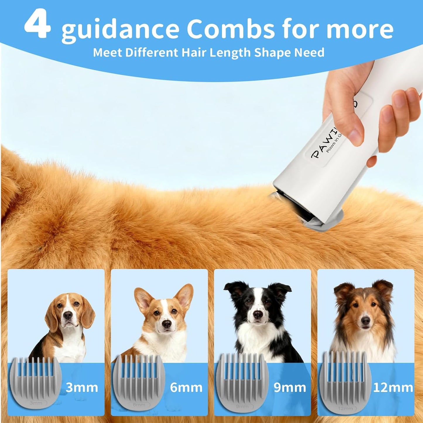 Dog Grooming Vacuum with 2L Dust Cup & 13000Pa Suction, 5-in-1 Low Noise Pet Grooming Kit with Clipper & Steam Brush for Shedding, Dog Vacuum for Dogs and Cats