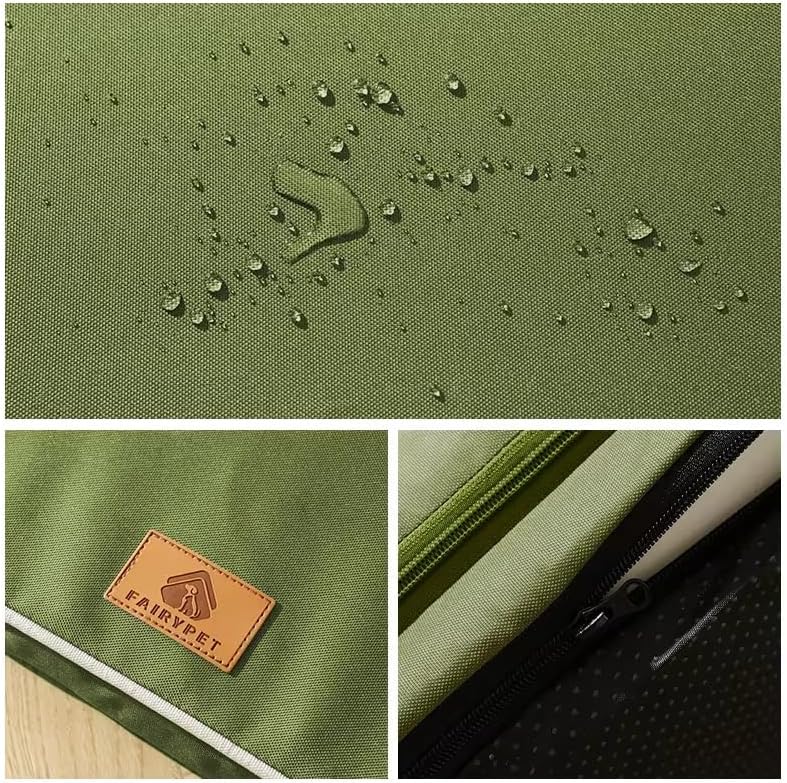 Luxury Orthopedic Waterproof pet Bed Washer Safe .Memory Foam Cooling pet mat/Bed (Tan, Small)