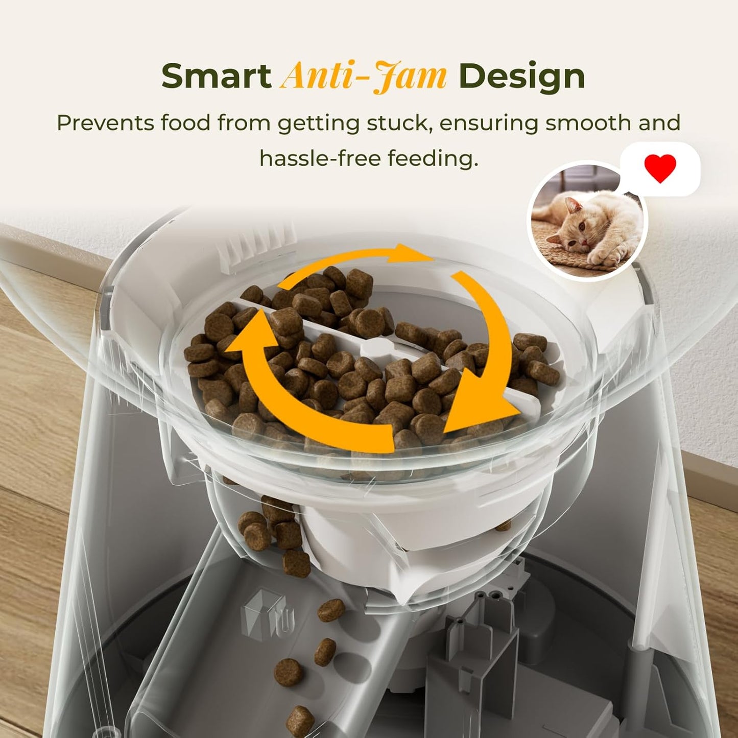 ARENTI Smart Automatic Cat Feeder and Water Fountain, 4L Pet Feeder Cat Food Dispenser with Camera, Dual Power, App Control, Live View & Night Vision, Meal Call, Hygienic Water Flow, Desiccant Bag