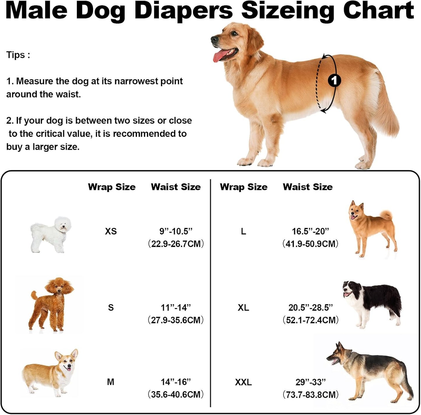 Washable Dog Diapers Male Reusable, Premium Belly Bands for Male Dogs, Pack of 3, High Absorbing Extra Large Male Dog Pee Wraps for Doggies in Incontinence or Excitable Urination and Training(XL)