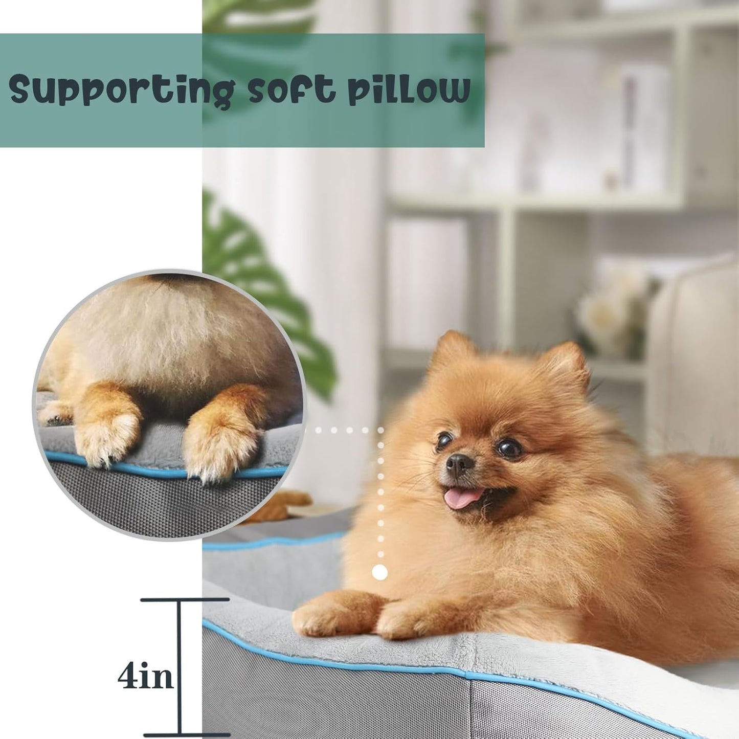 Orthopedic Dog Bed for Small Dogs,Waterproof Small Size Dog Sofa,Supportive Foam Pet Couch with Removable Cover,Non-Slip Bottom and Waterproof Lining,Machine Washable