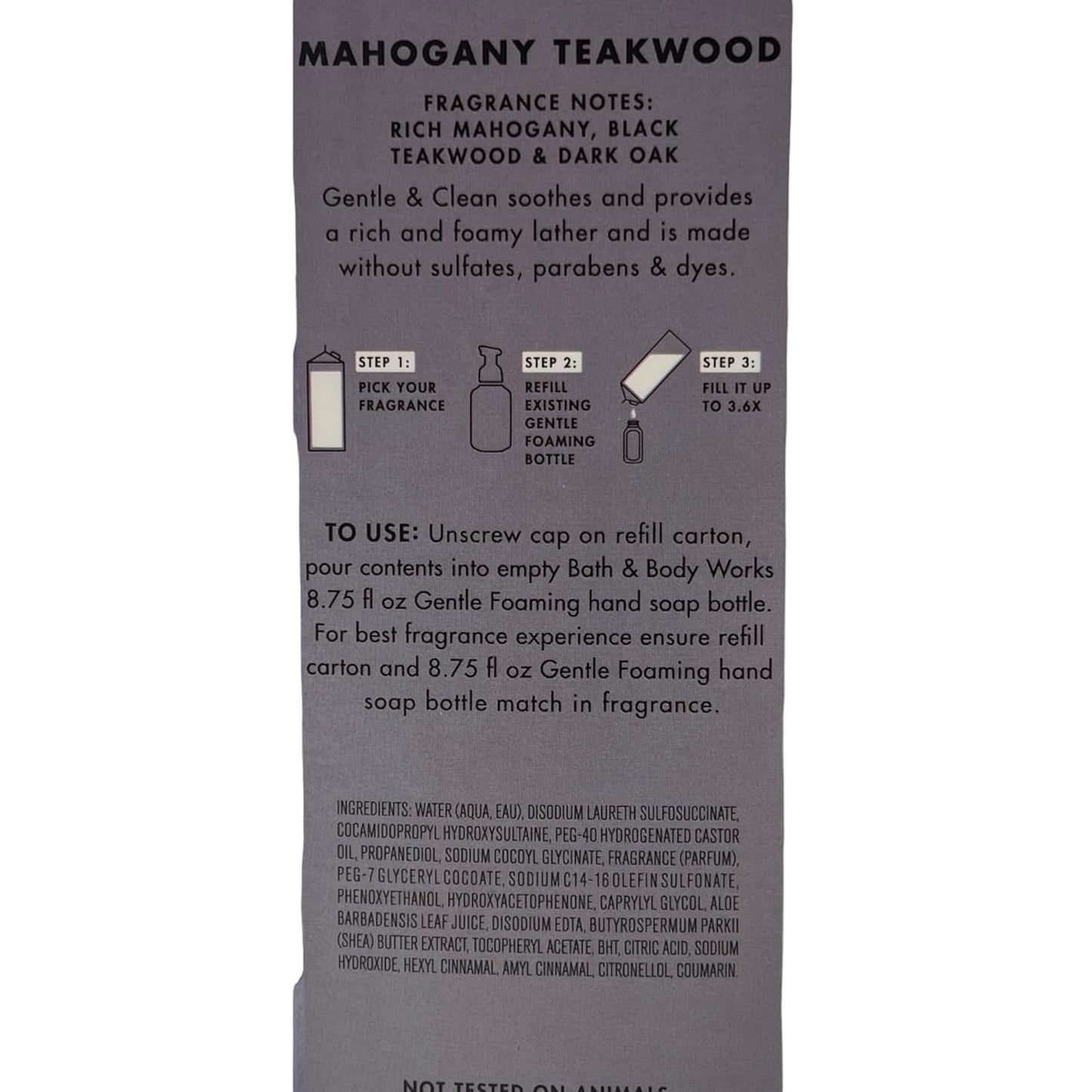 Bath & Body Works Mahogany Teakwood Refill Gentle & Clean Foaming Hand Soap, 32 fl. oz. (Mahogany Teakwood)