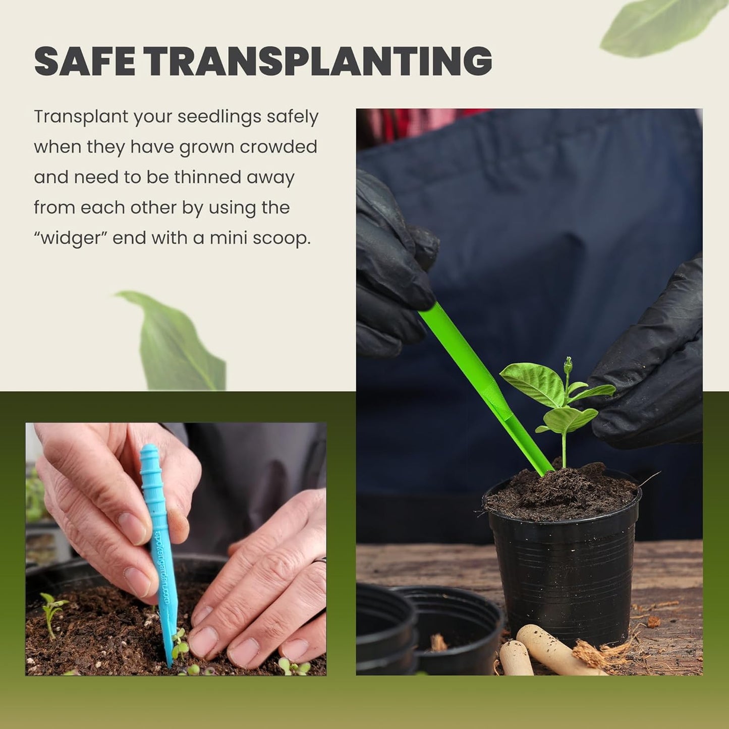 Dibby Seed Sowing Garden Tool Dibber Planter Transplanter – Sow Seeds at the Right Depth – Easily Transplant Delicate Seedlings (Dibby XL) Blue