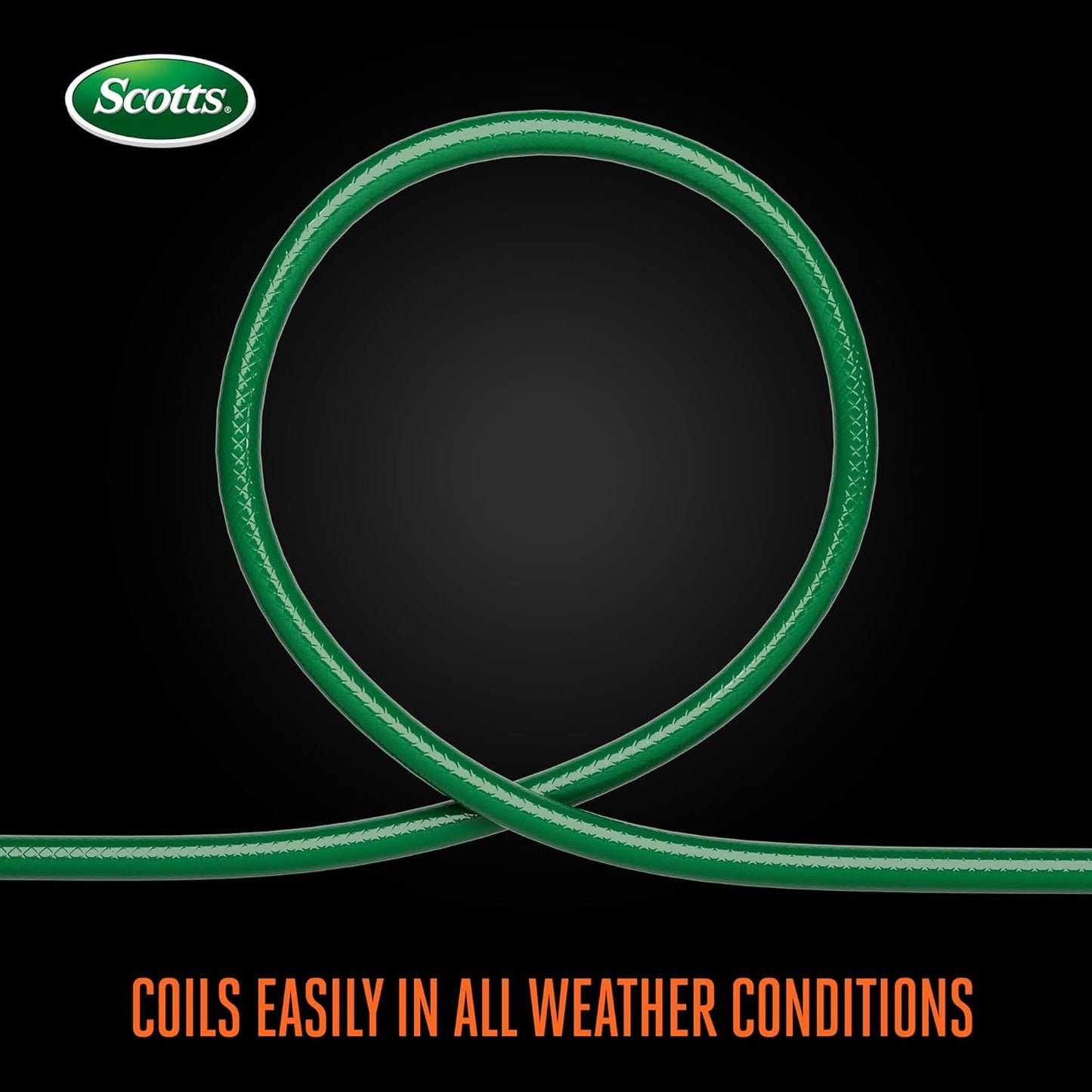 Scotts 50 ft. Light Duty Garden Hose – 5/8 in. Diameter, 3-Ply Construction, 200 PSI, High-Pressure, Easy-to-Coil Water Hose with Crush-Resistant Couplings, Easy to Connect for Lawn and Garden Use