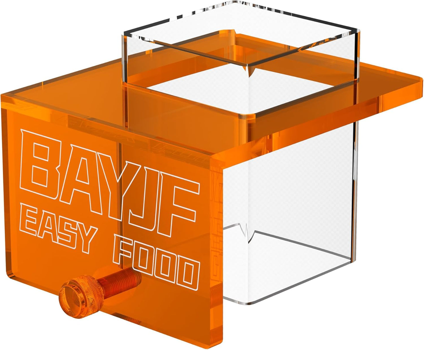 Hanging Acrylic Fish Feeding Ring for Aquarium,Transparent Orange Square Fish Food Feeder for Aquarium Accessories,Suitable for Betta Guppy Clownfish