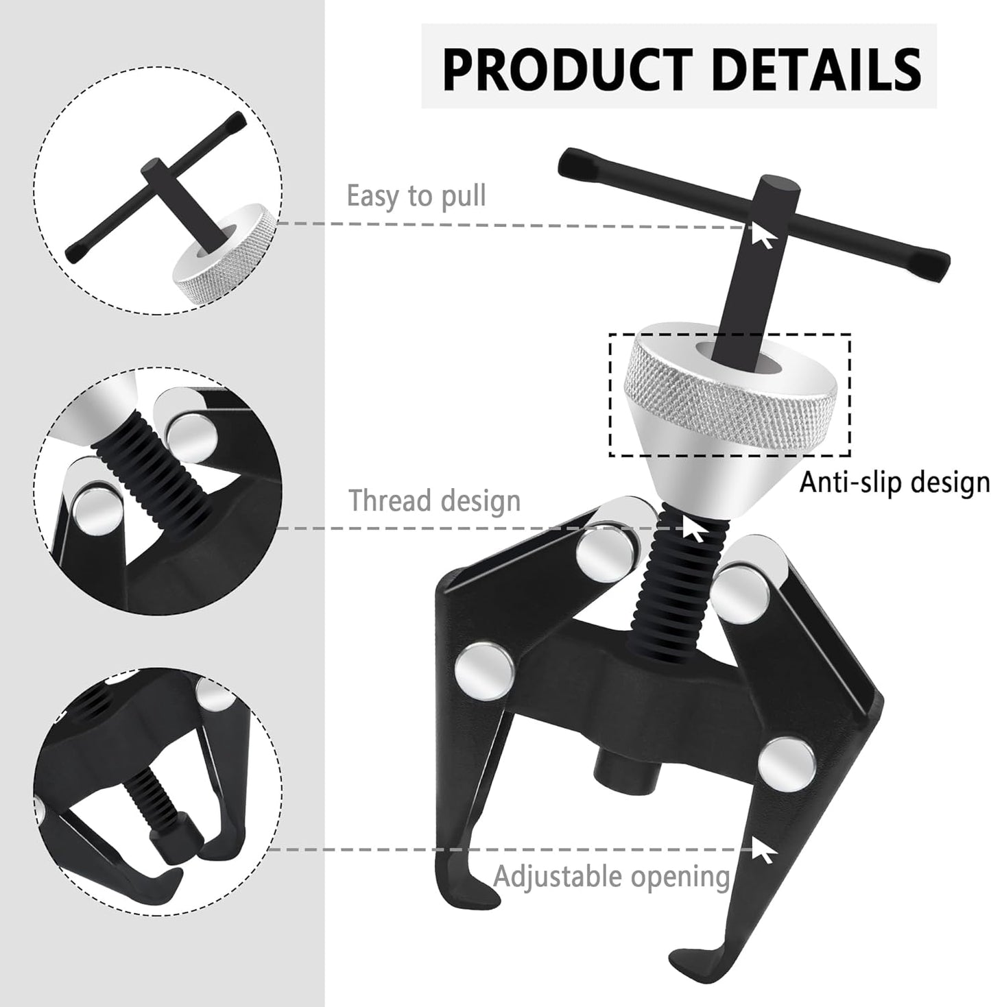 Windshield Wiper Arm Removal Tool Kit,Heavy Duty Wiper Arm Puller/Battery Terminal Puller,Universal Car Accessories Carbon Steel Small Bearing Puller for Most Car Truck SUV RV