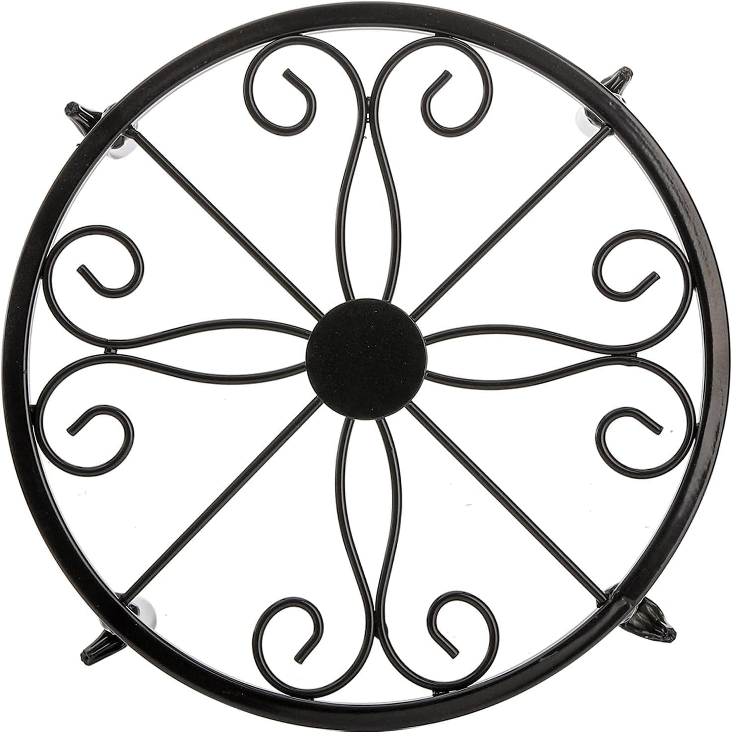 Tosnail 4 Pack Metal Plant Stand, Planter Support Rack, Plant Pot Stands, Planter Holder Heavy Duty, Rust Proof Iron Potted Plant Flower Pot Stand for Indoor Outdoor Garden Patio, Black, 9 Inch