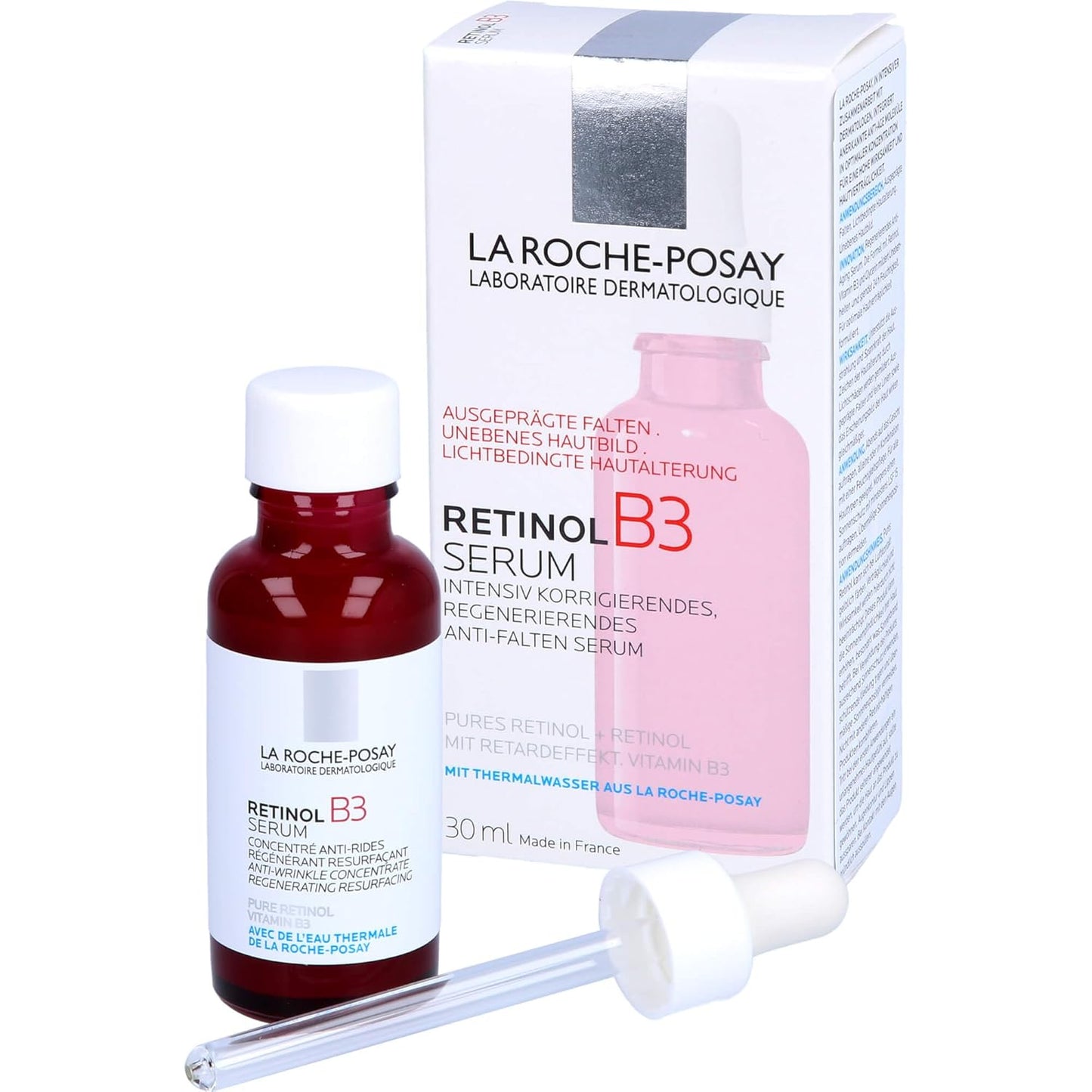 La Roche-Posay Pure Retinol Face Serum with Vitamin B3, Anti Aging Face Serum for Lines, Wrinkles & Premature Sun Damage to Resurface & Hydrate, Suitable for Sensitive Skin, 1.0 Fl. Oz