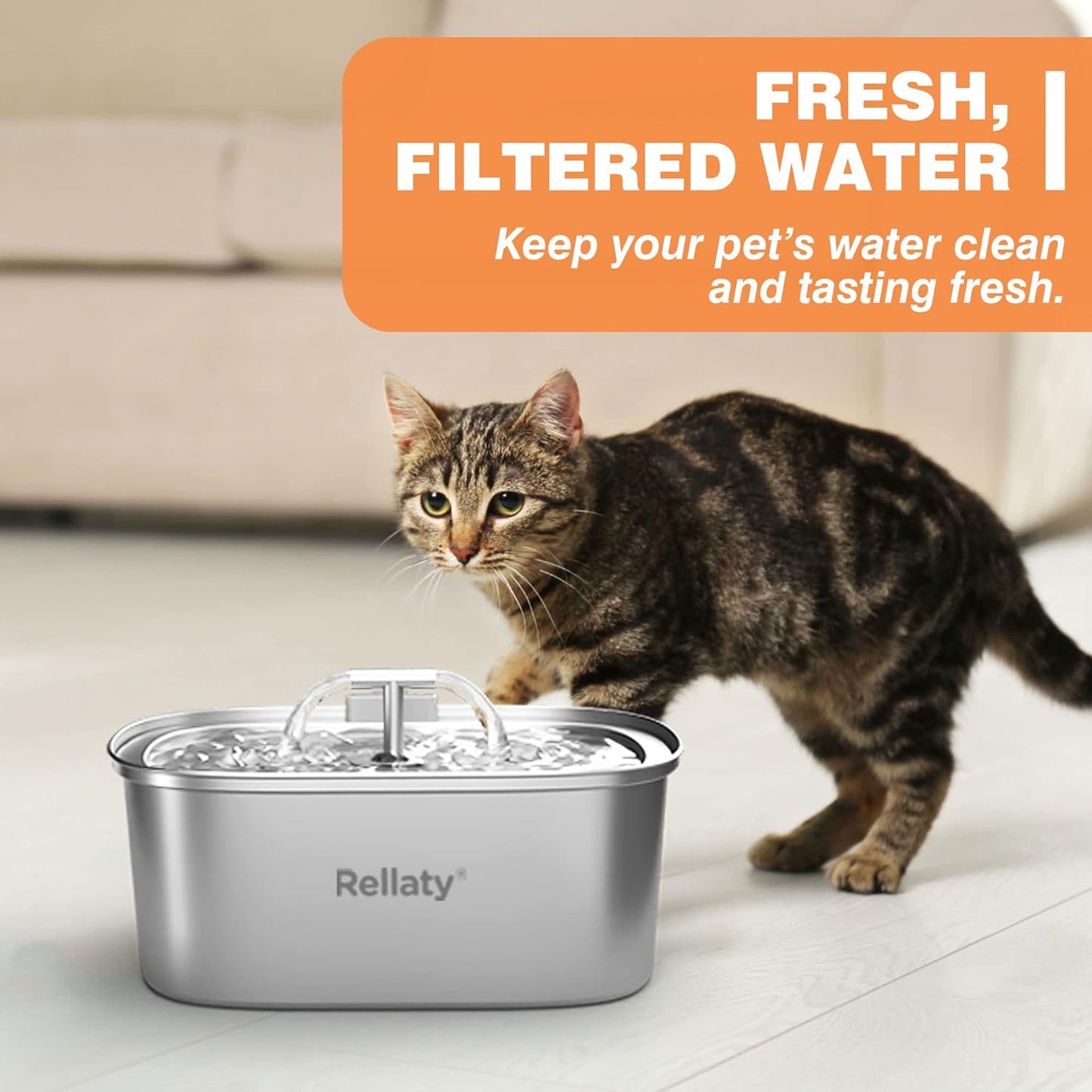 Official Cat Water Fountain Filters Replacement & Pre-Filter Sponges for 3.2L/108oz Automatic Pet Fountain Dog Water Fountain