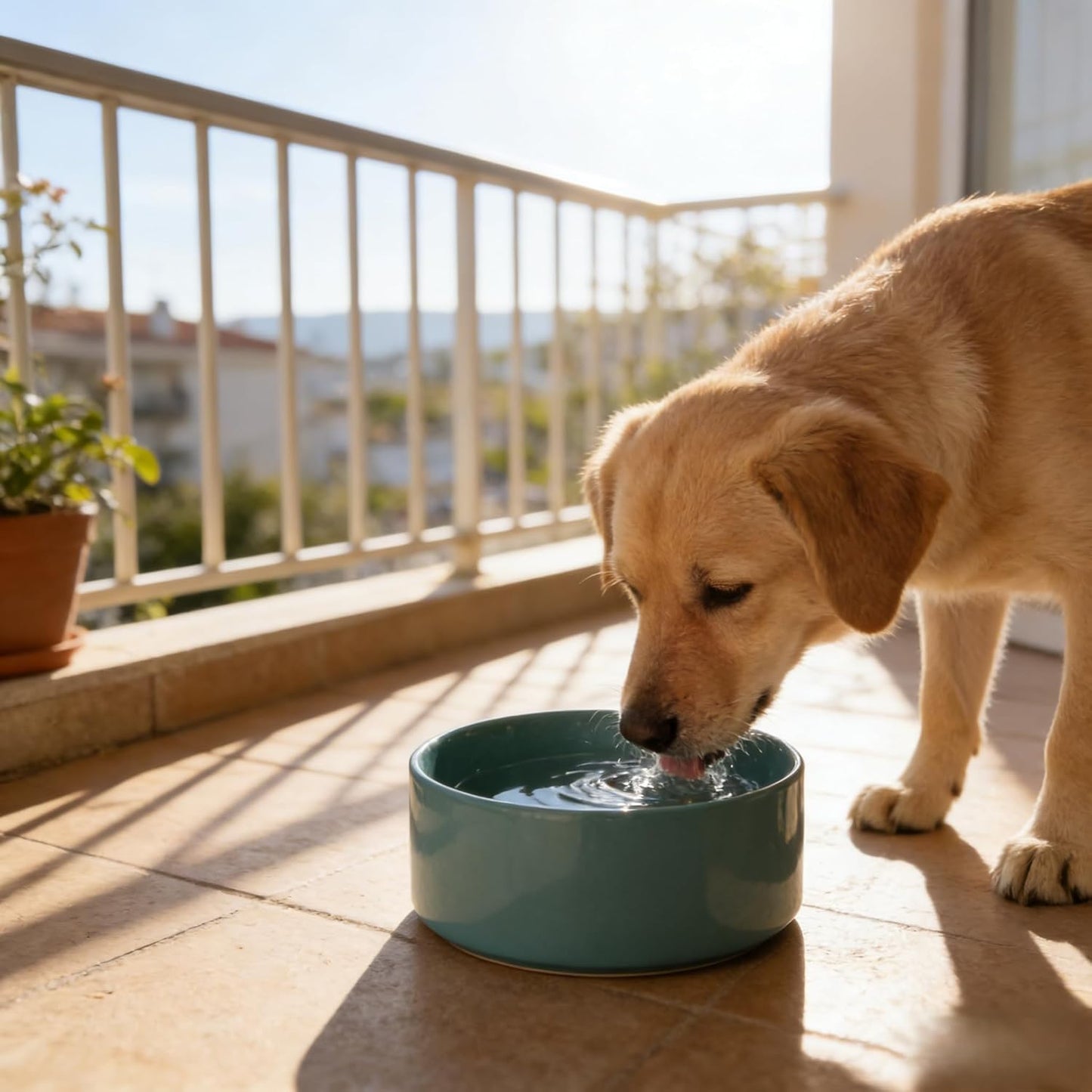 Premium Ceramic Pet Bowl – Non-Slip Anti-Skid Base, Easy Clean Food & Water Feeder for Dogs & Cats, Modern Dark Green, 13.5 oz