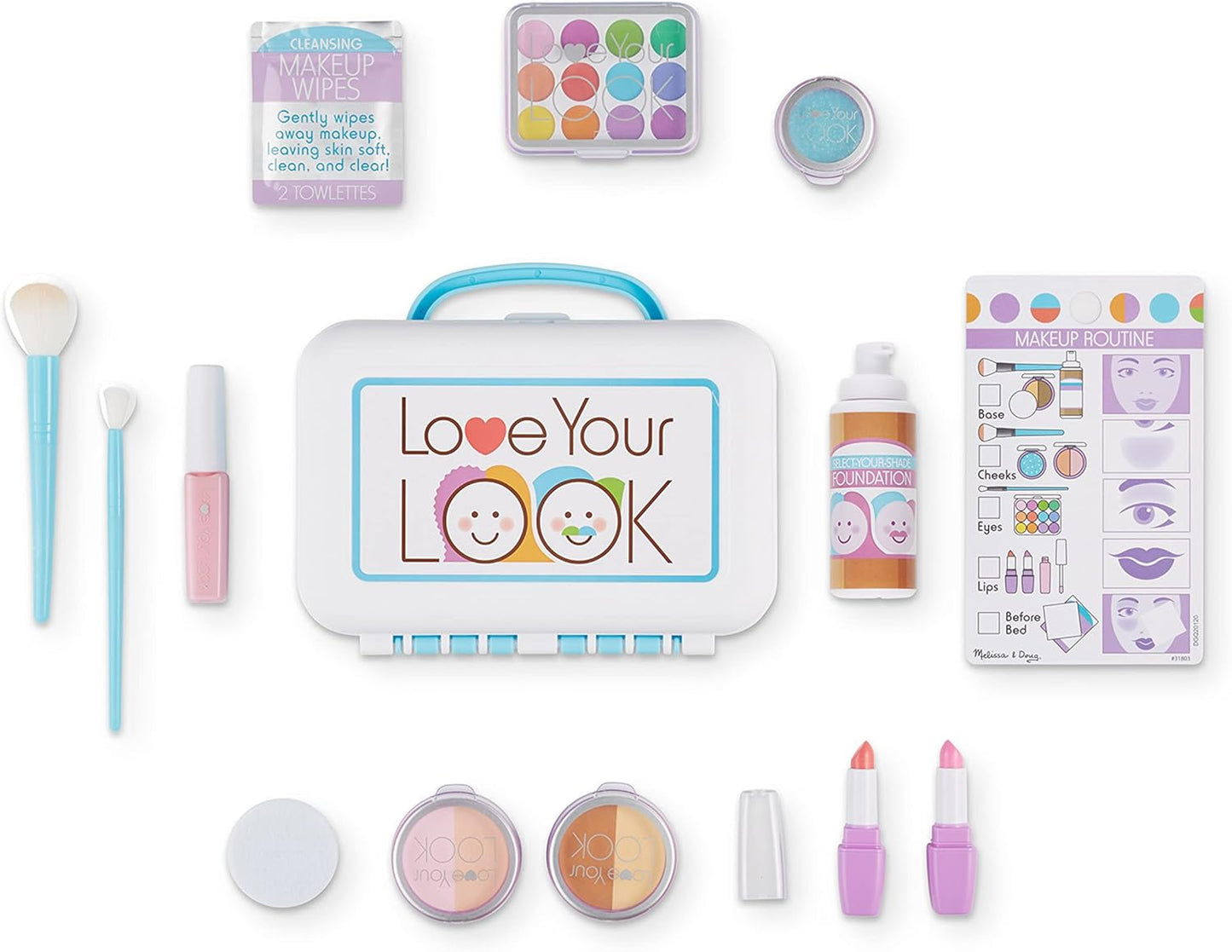 Melissa & Doug Love Your Look Pretend Makeup Kit Play Set – 16 Pieces for Mess-Free Pretend Play (Does NOT Contain Real Cosmetics)