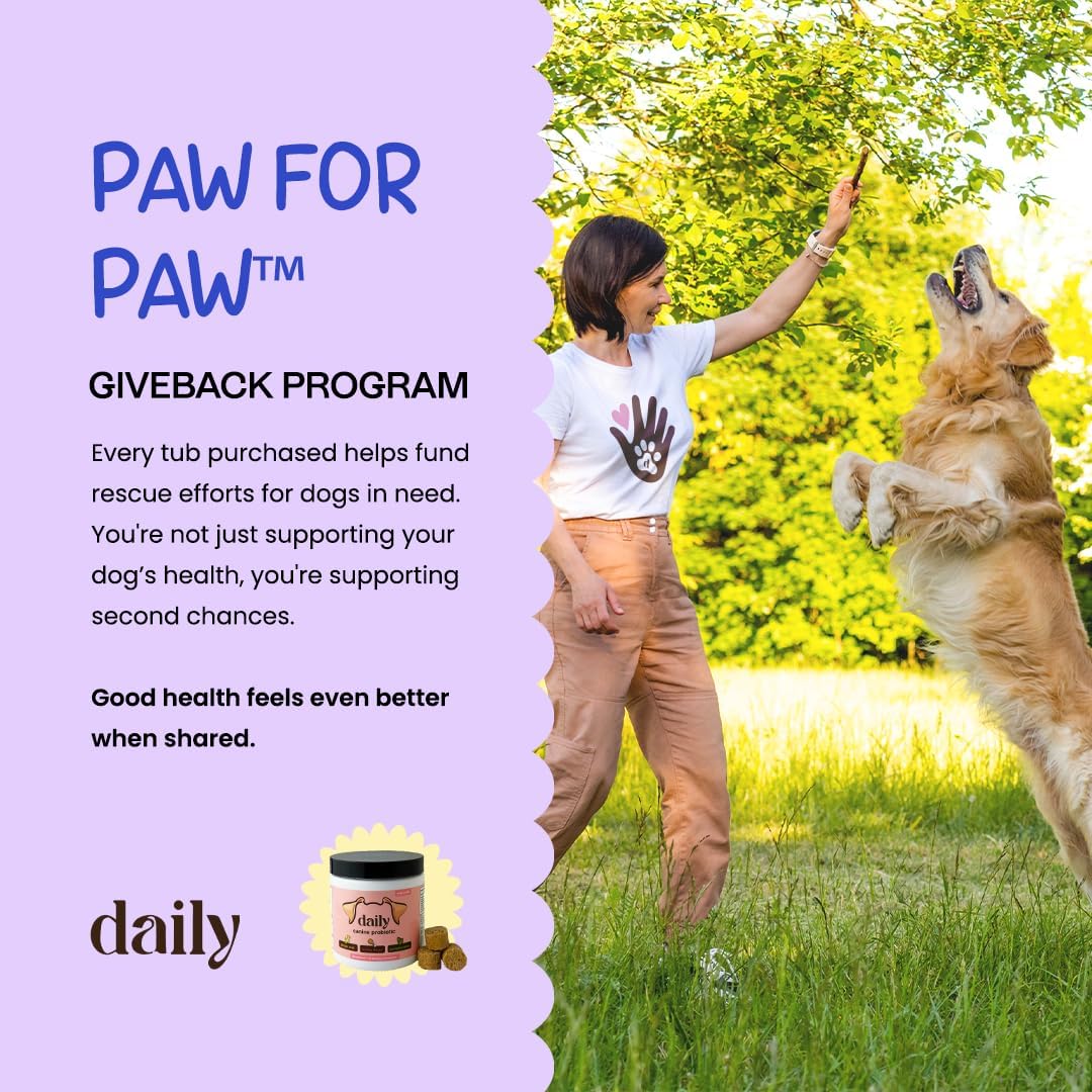 Probiotics for Dogs, Gut Health, Digestive Support & Occasional Diarrhea Relief - Turkey Flavor - 30 Soft Chews