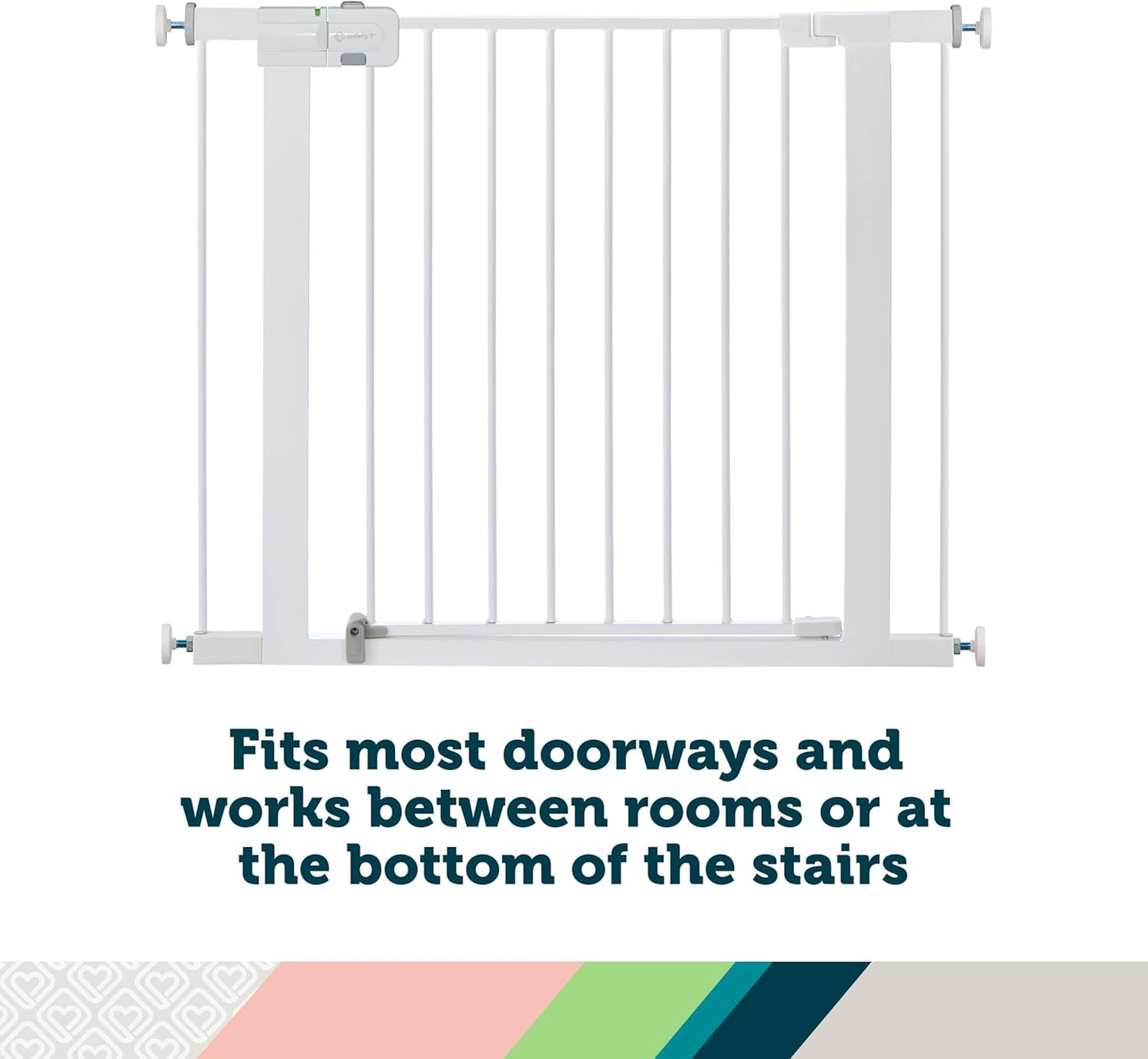 Safety 1st Easy Install Walk Thru Baby Gate for Doorway With Door, Dog Gates, Fits 29"-38", Easy Install 28" Tall, White
