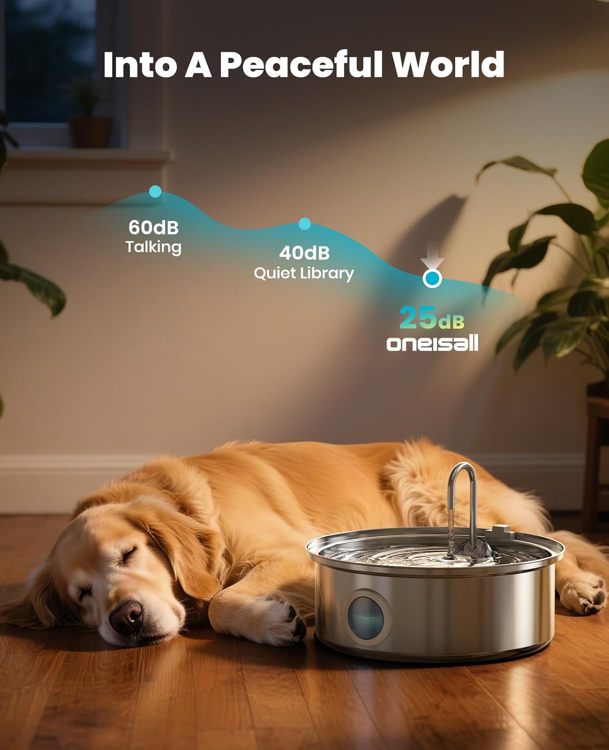 Pet Water Fountain Set, 2.2L Wireless Cat Water Fountain & 7L Large Dog Water Fountain